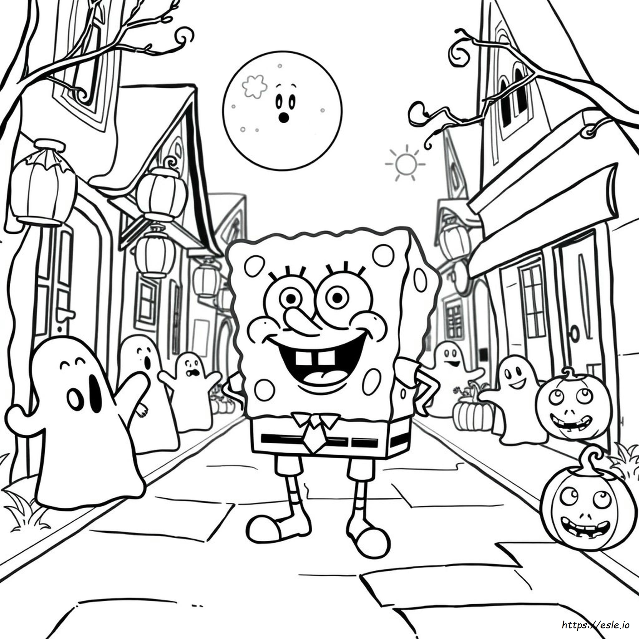 Coloriages Spongebob Halloween À Imprimer
