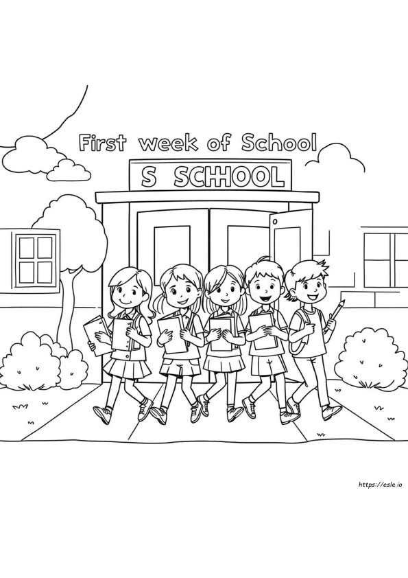 First Week Of School Coloring Page