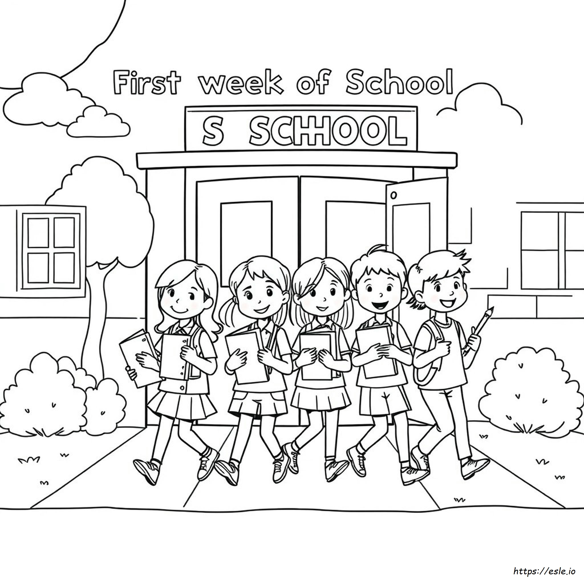 Prima Settimana Di Scuola Da Colorare