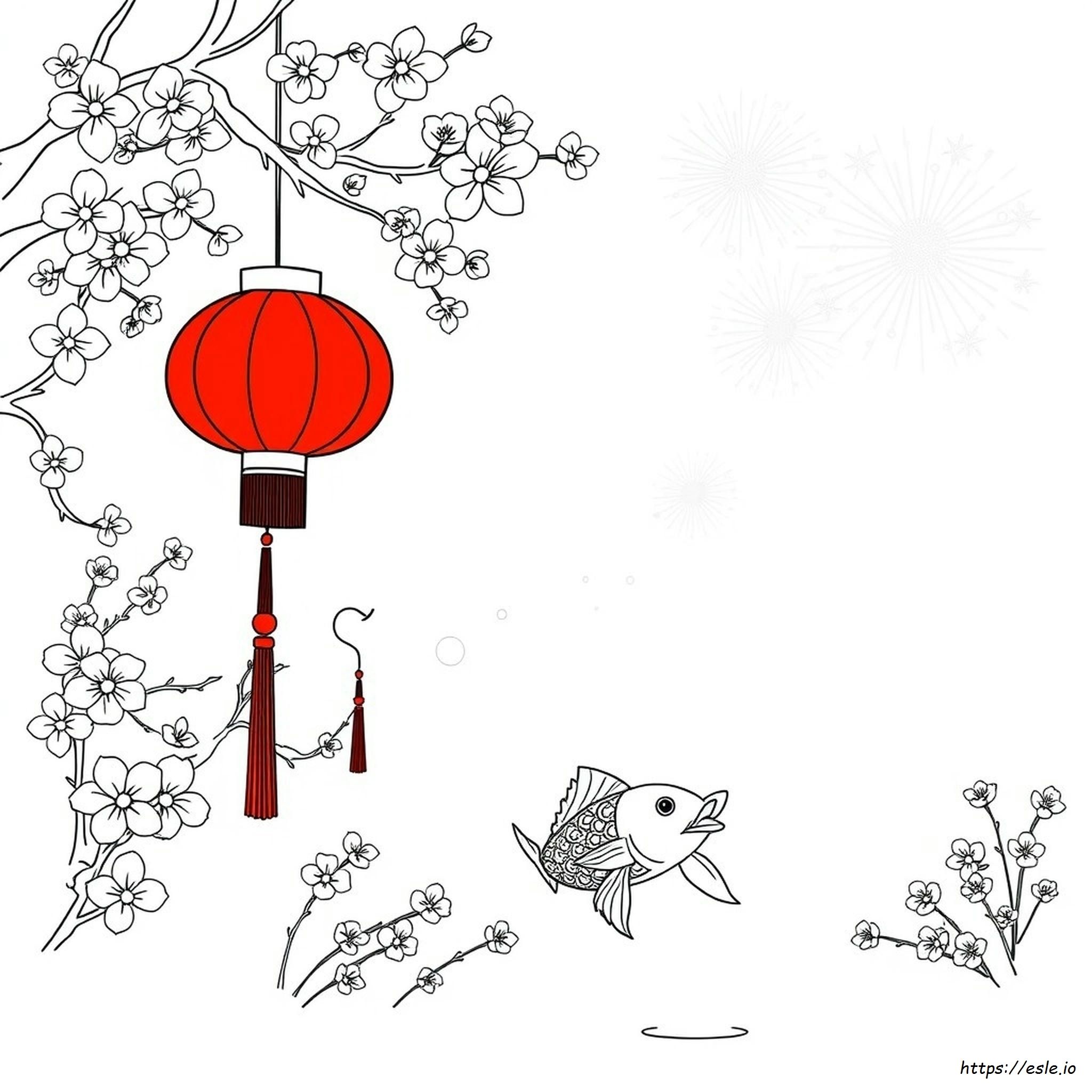 Chinese New Year Colouring Template
