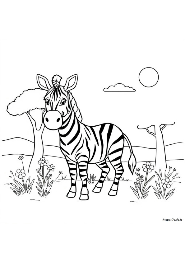 Gambar Mewarnai Zebra Kartun