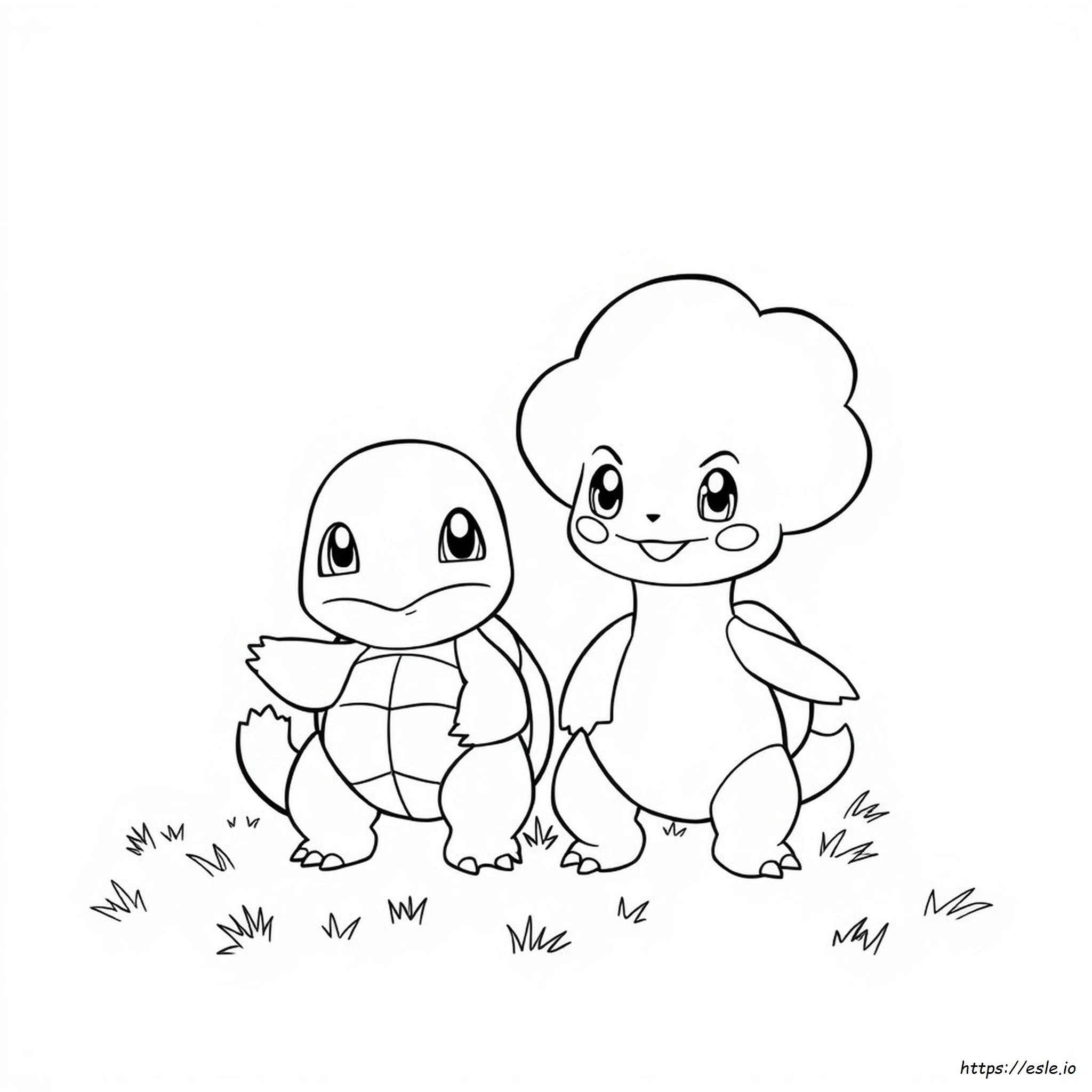 Squirtle Bulbasaur Da Colorare