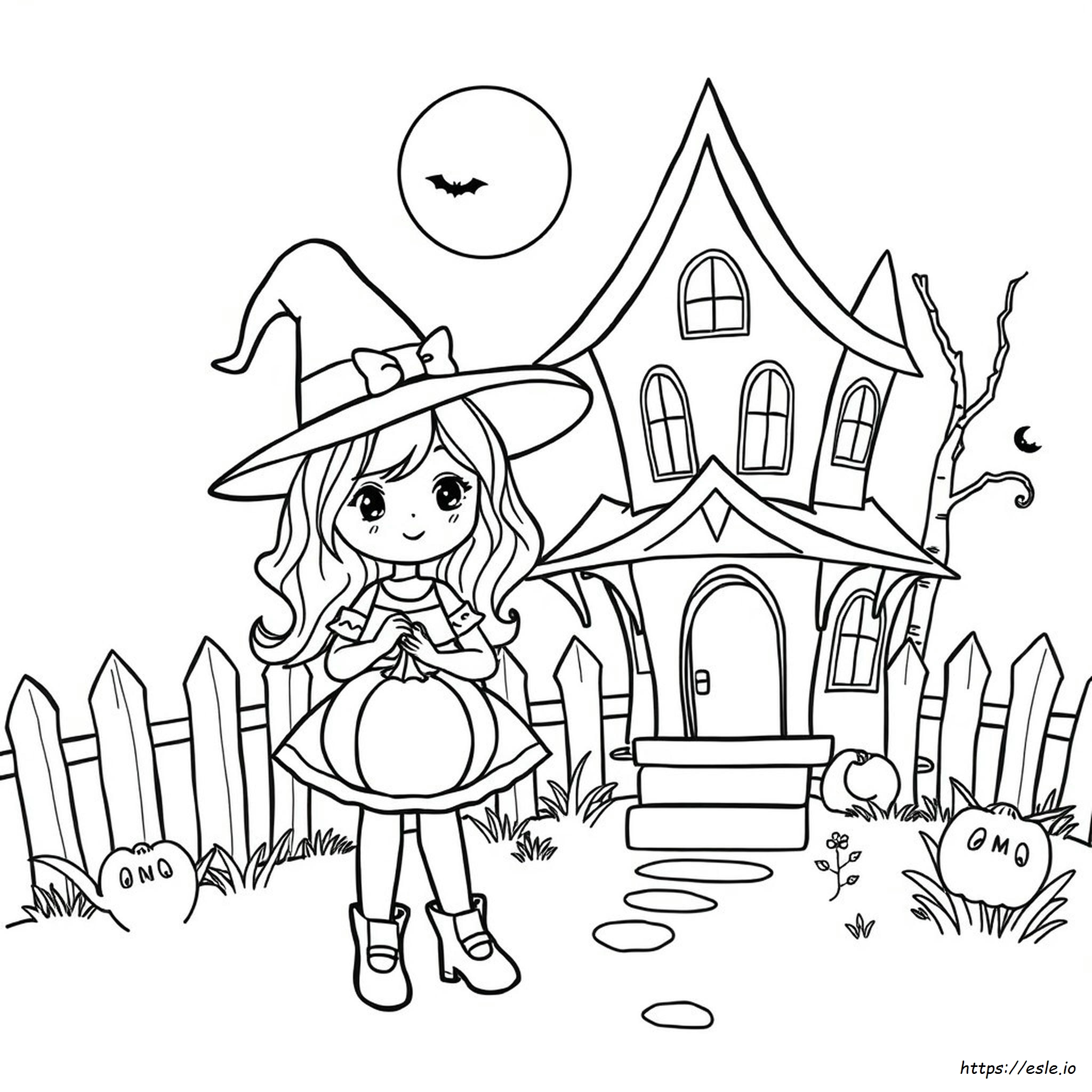 Girly Halloween Coloring Pages
