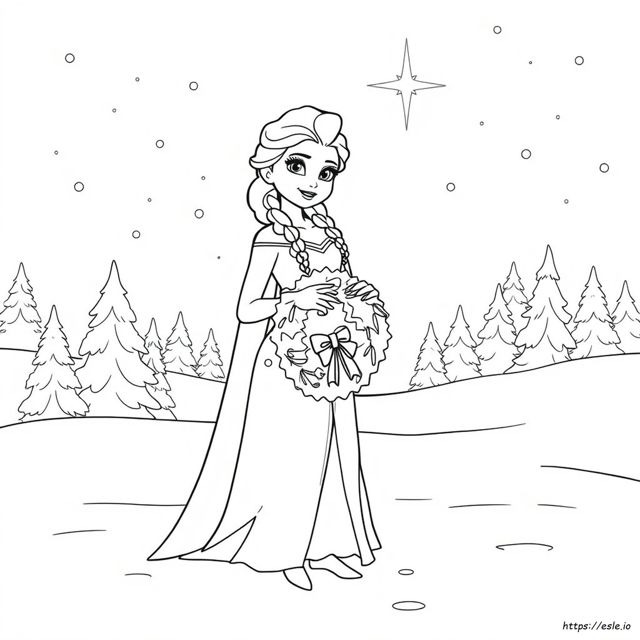 Elsa Christmas Coloring