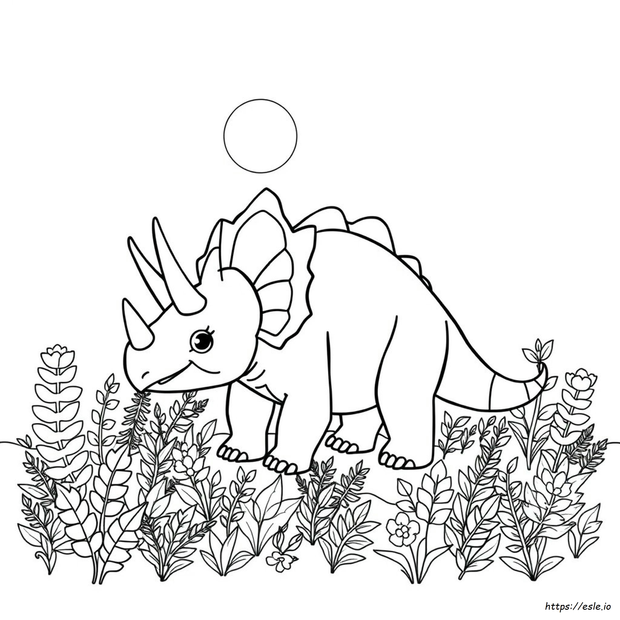 Cute Triceratops Coloring Pages