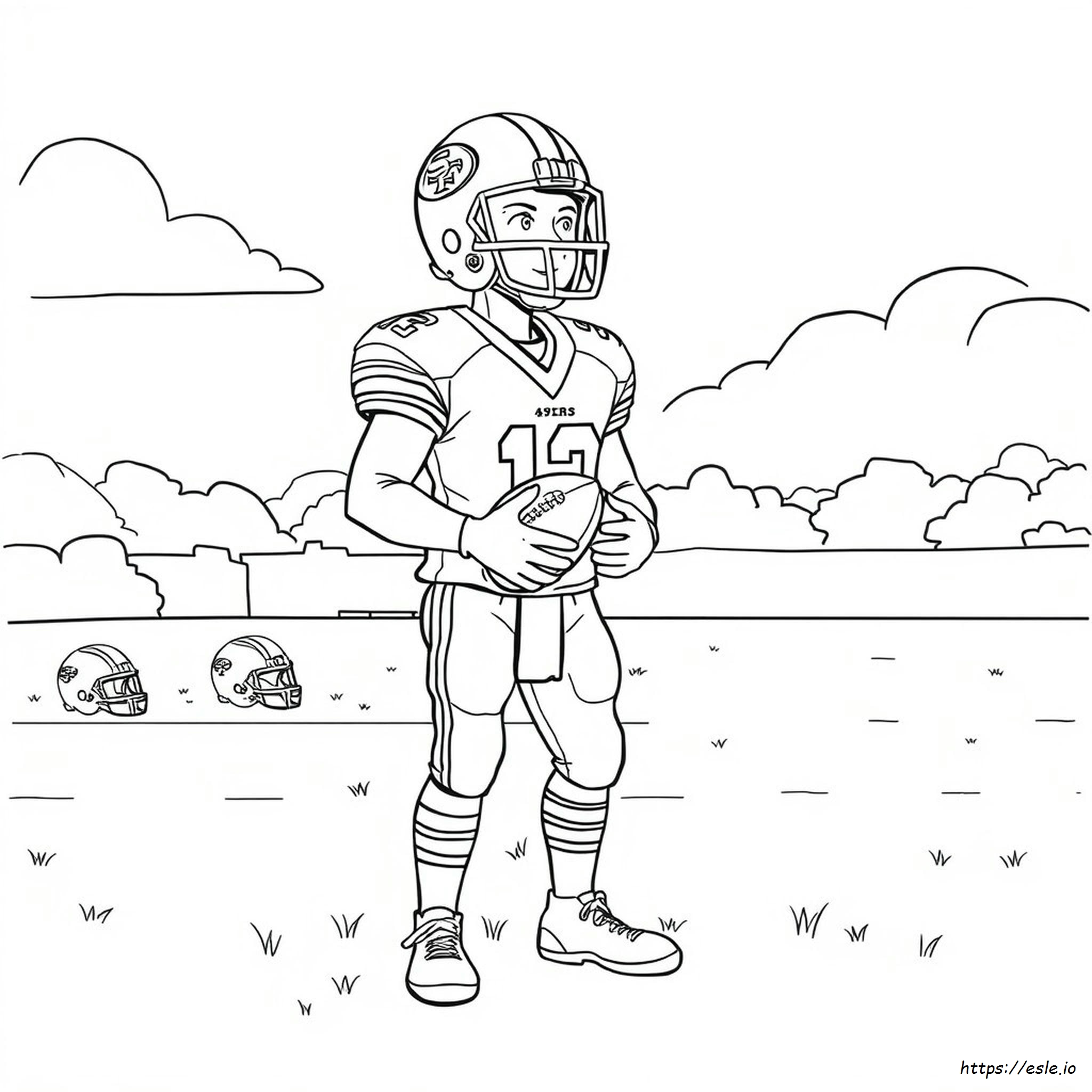 49ers Coloring Page - Free Printable Football Player