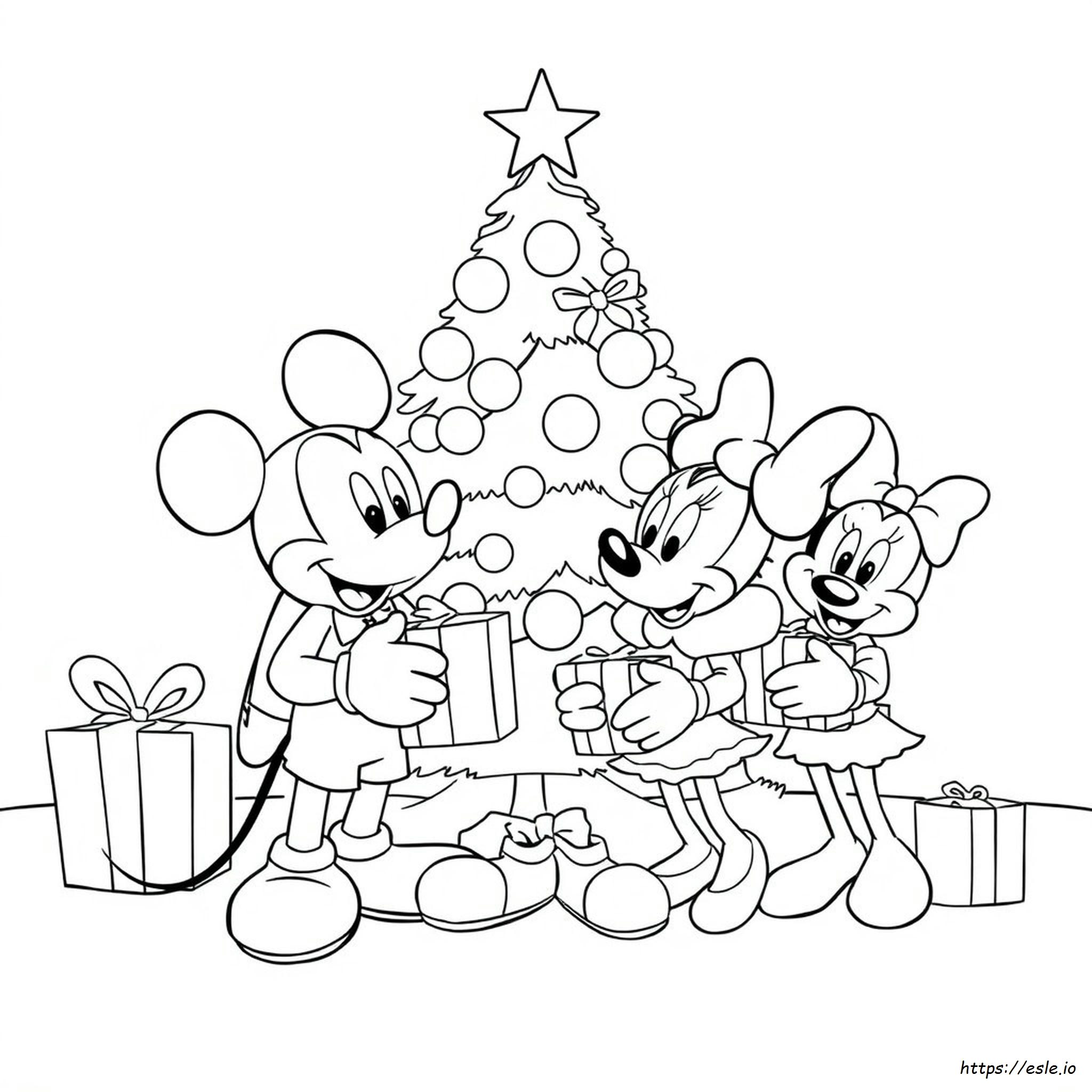 ミッキーと仲間たちのクリスマスぬりえ 無料