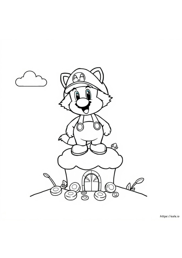 Coloriage Mario Raton Laveur