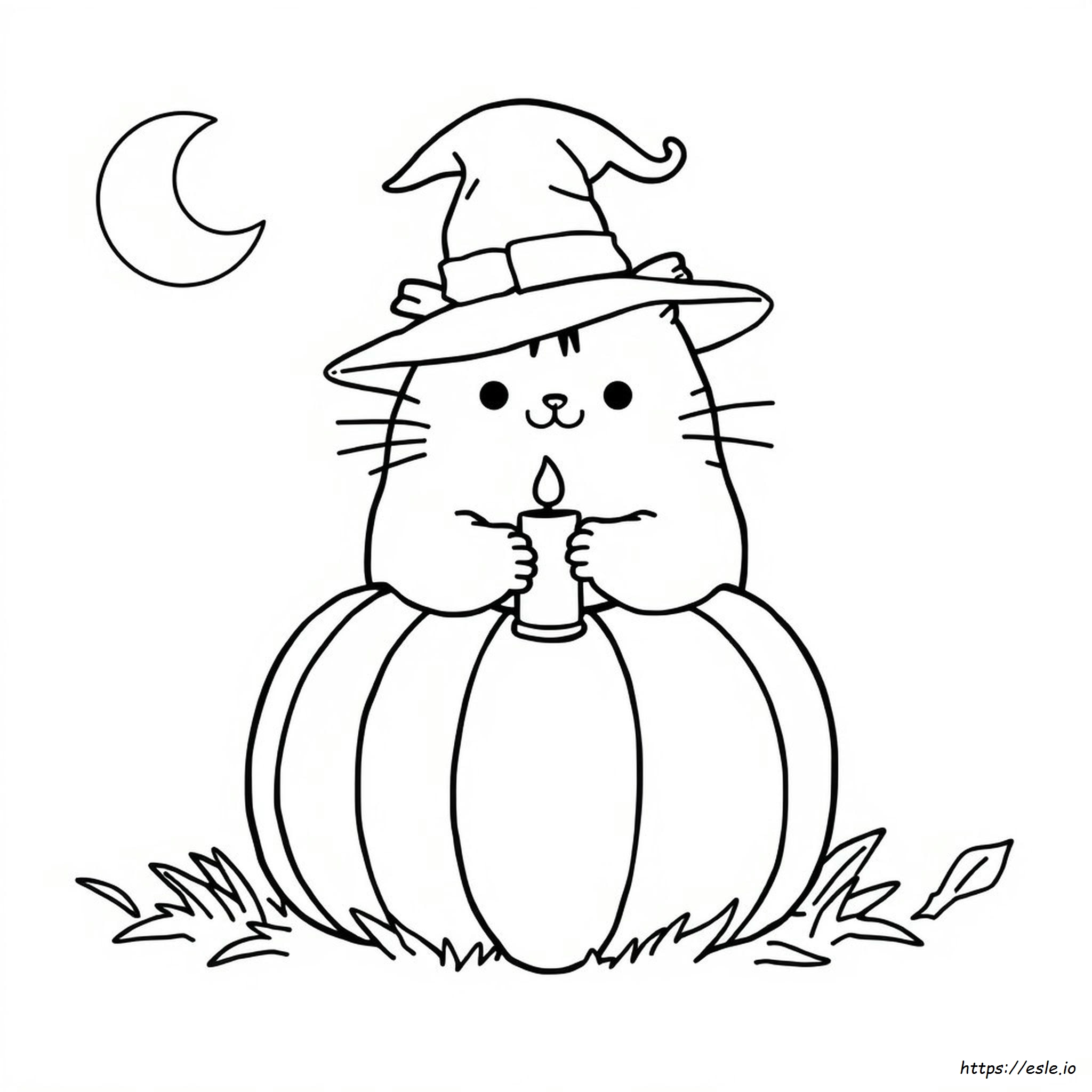 Coloring Pusheen Halloween Para Colorear