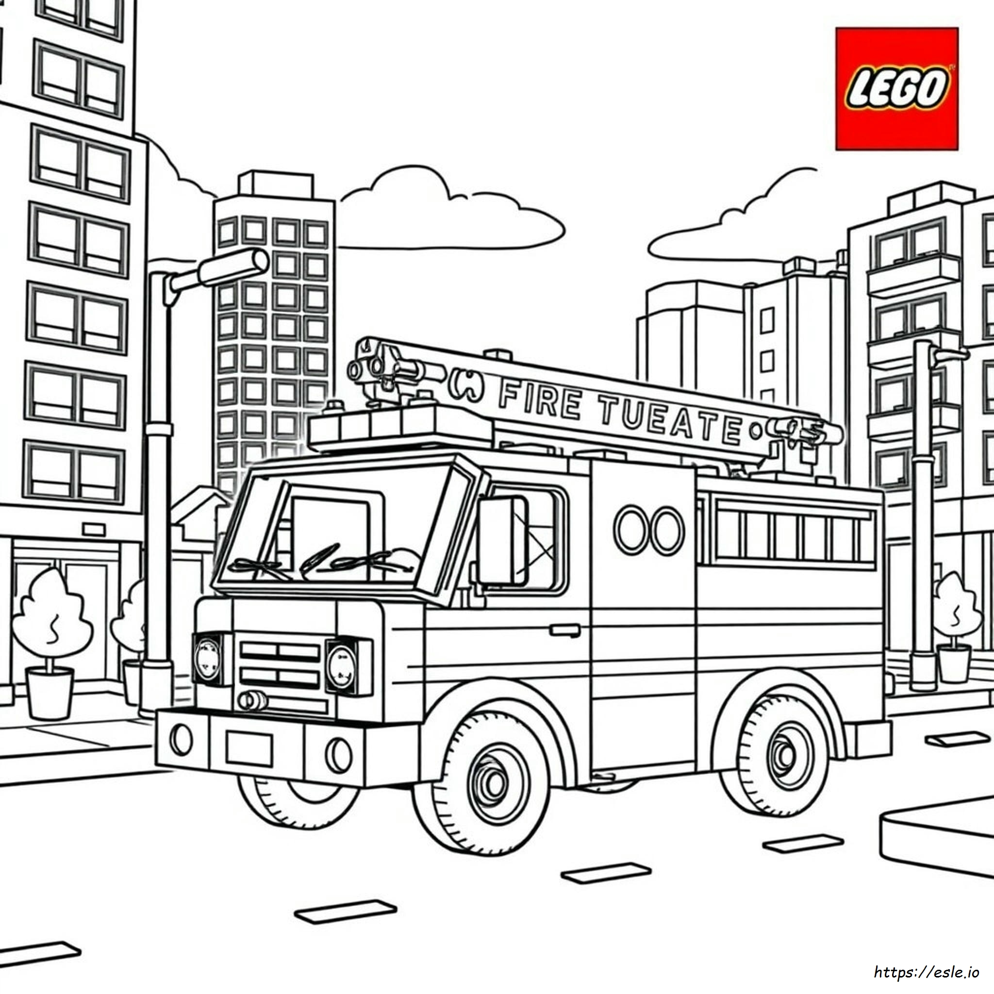 Lego City Fire Truck Coloring Pages