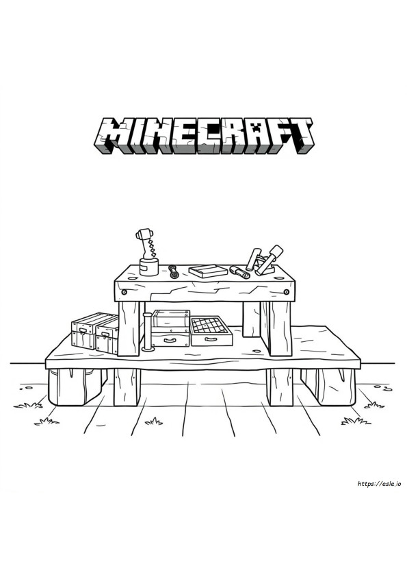 Mesa De Criação Do Minecraft Para Colorir