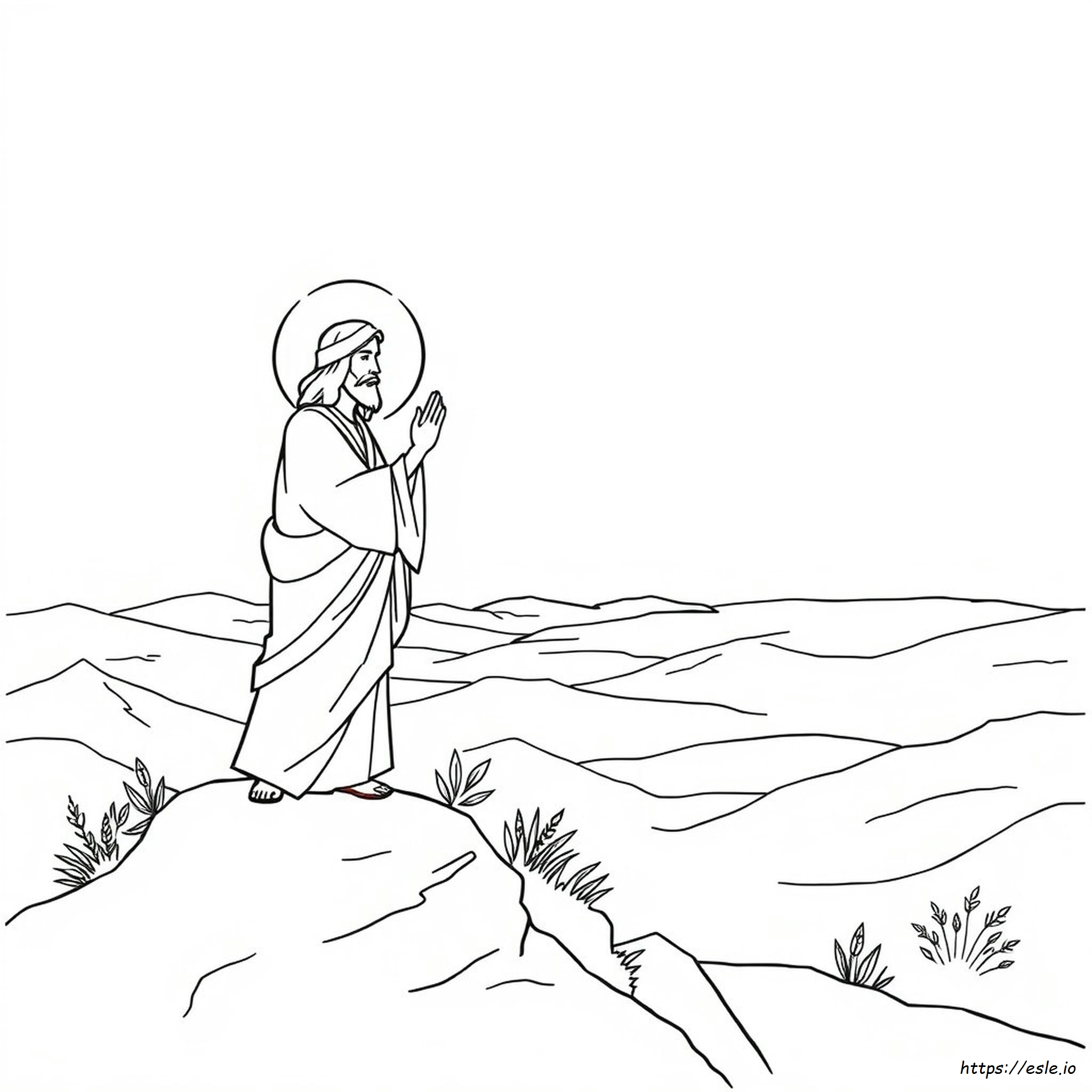 Drawing Temptation Of Jesus Coloring Page