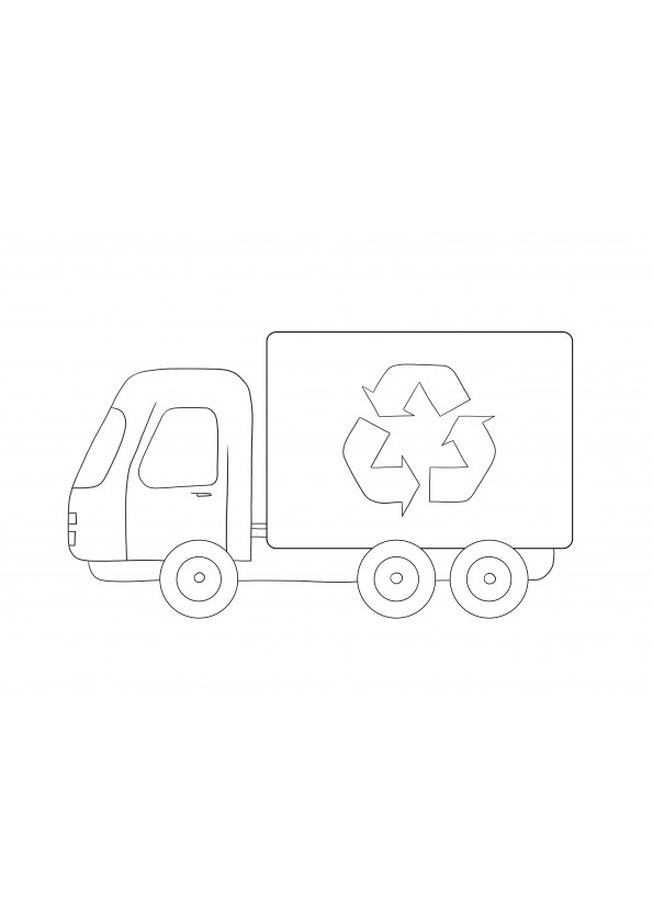 Garbage truck for coloring and printing for free image