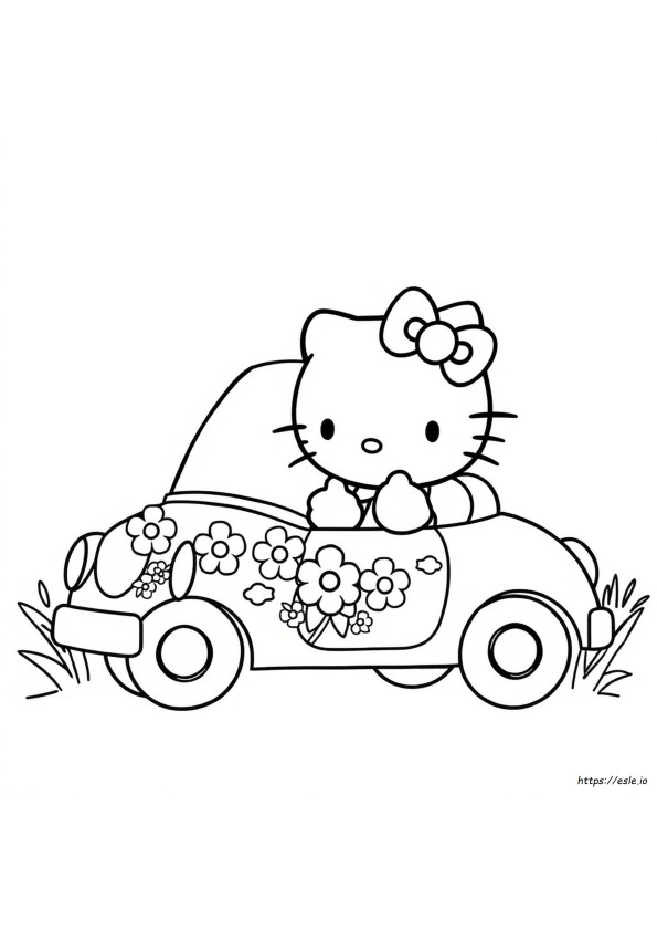 Hello Kitty Car Coloring Pages