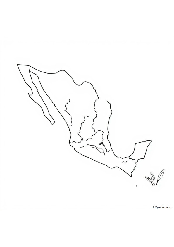Mexico Kaart Kleurplaat