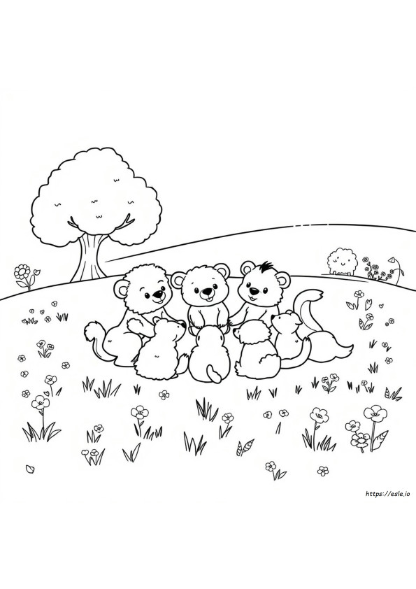 Fuzzy Friends Coloring Book Pages