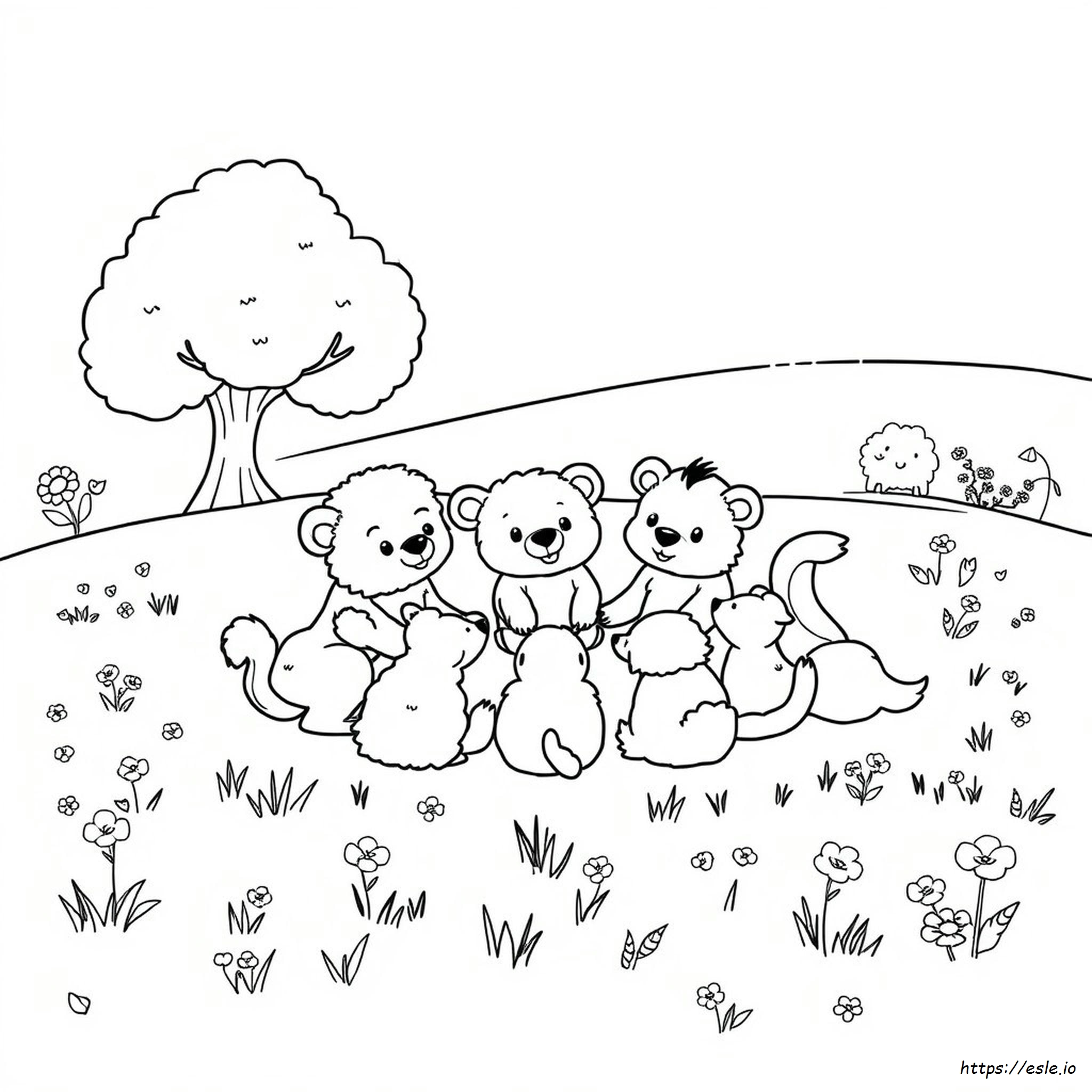Fuzzy Friends Coloring Book Pages
