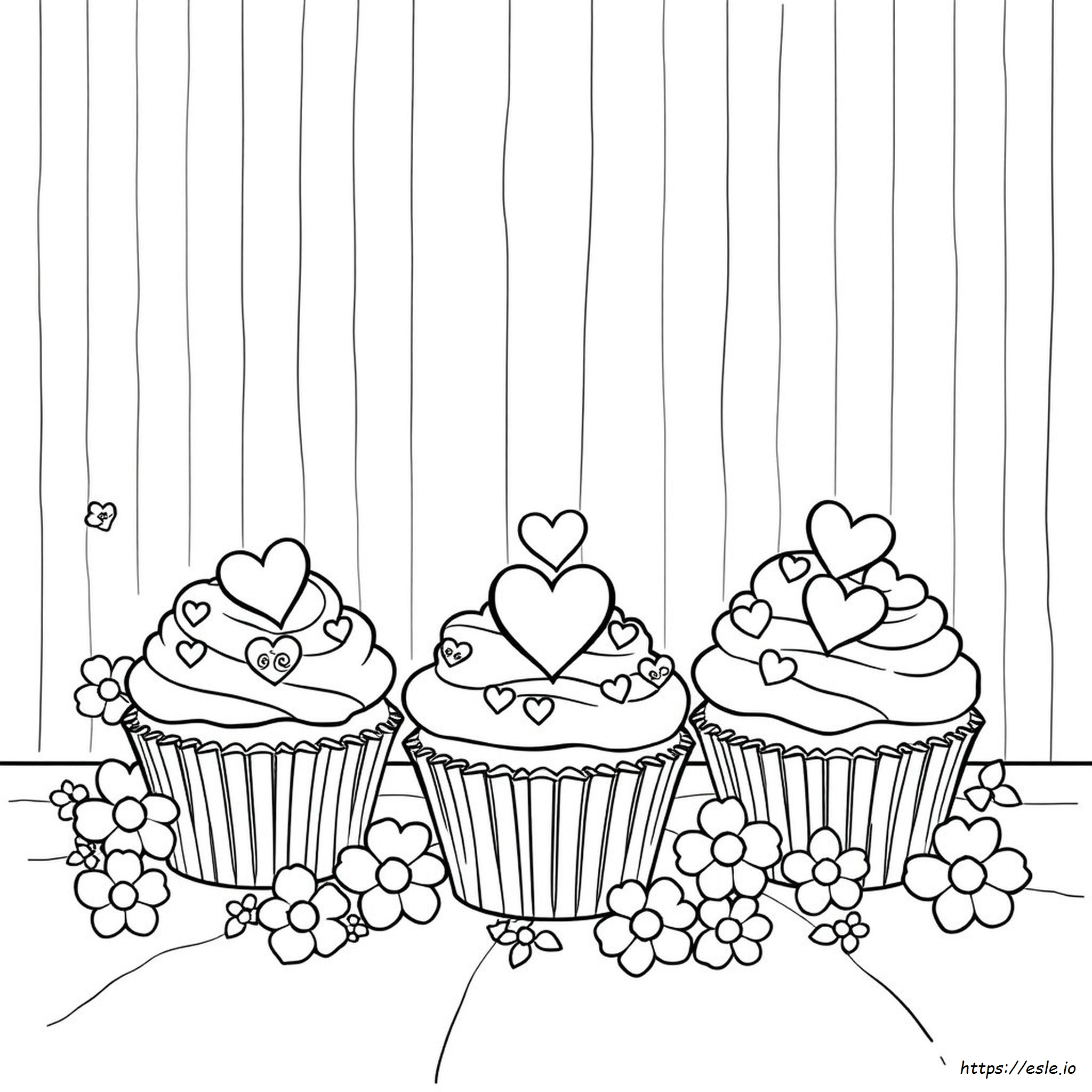 Valentinstag Cupcake Ausmalbilder