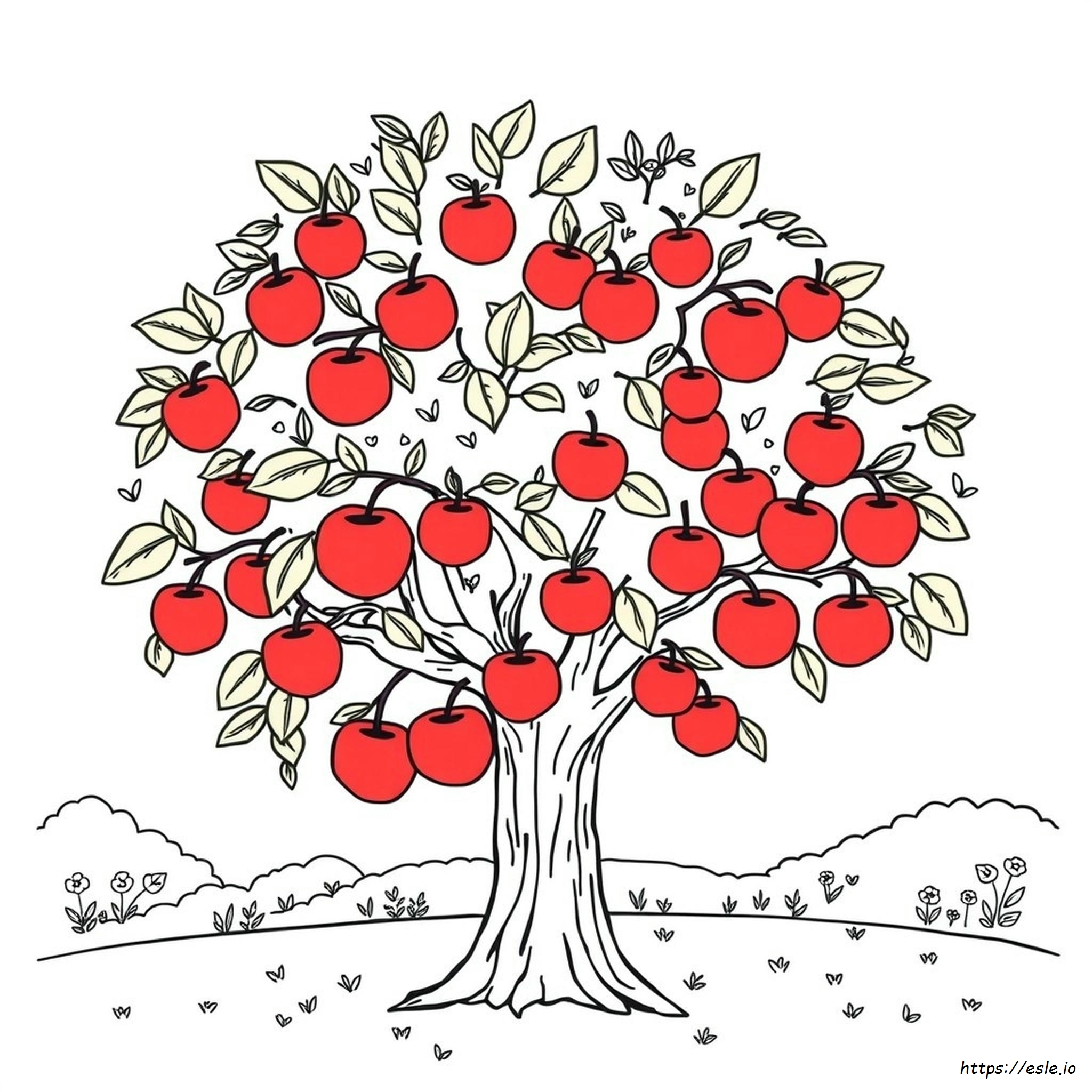 Apple Tree Coloring Pages For Preschoolers