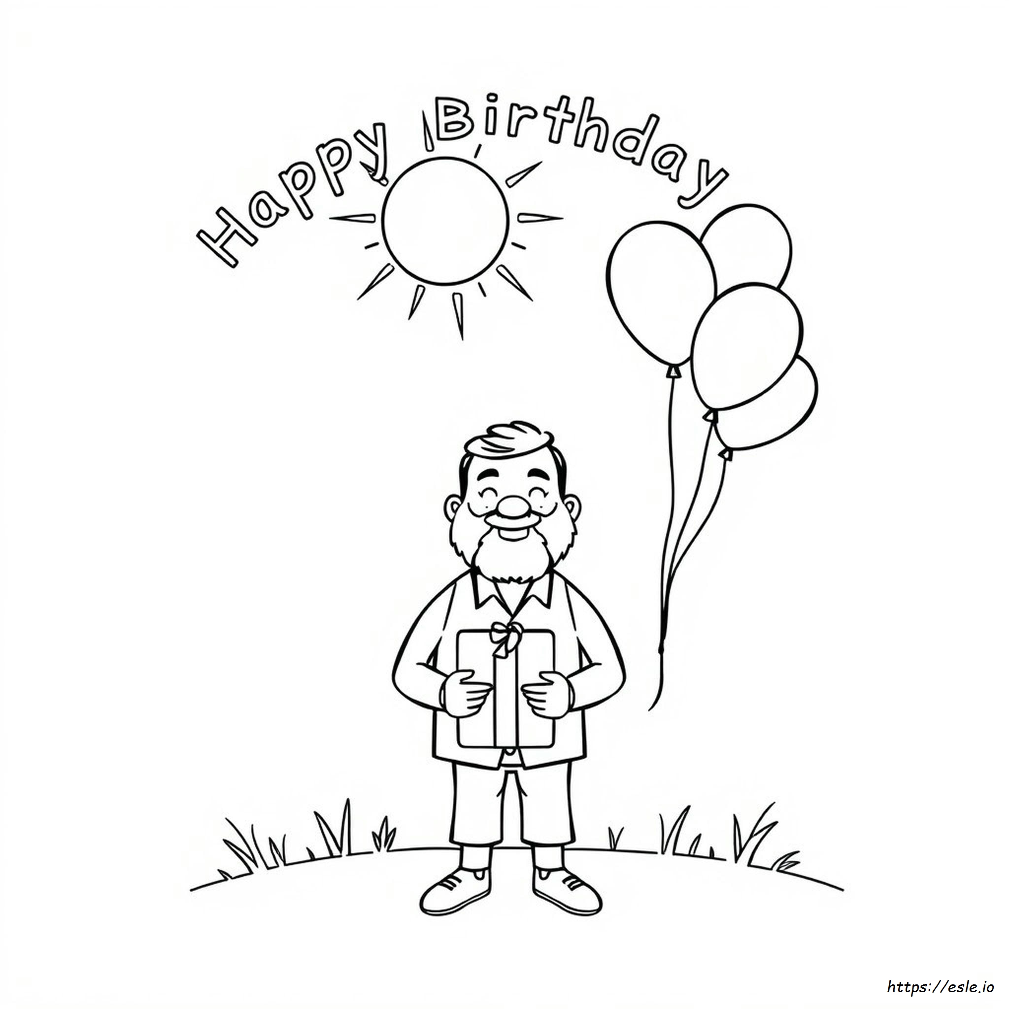 Happy Birthday Dad Printable Coloring Card