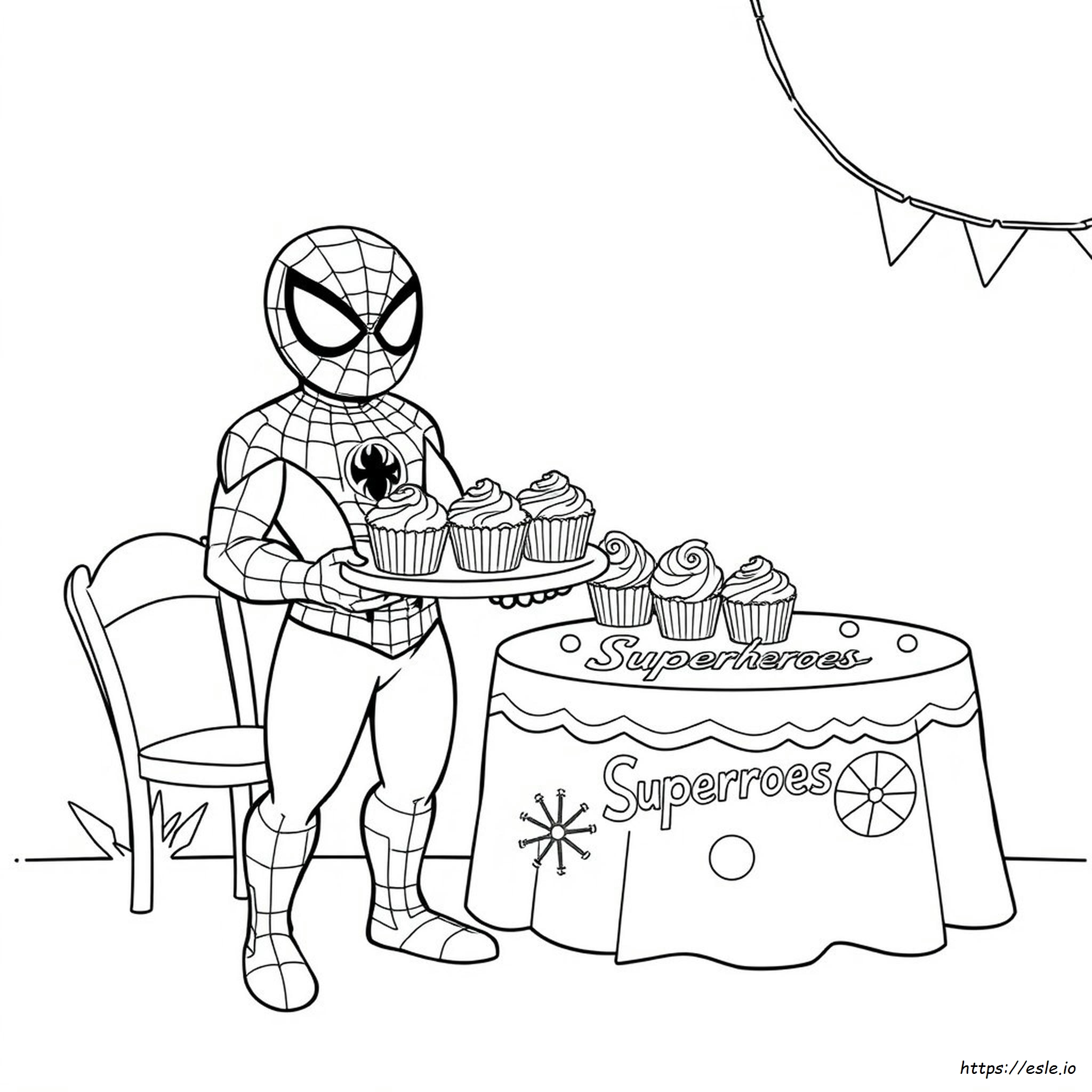 Spiderman Cake Coloring Page