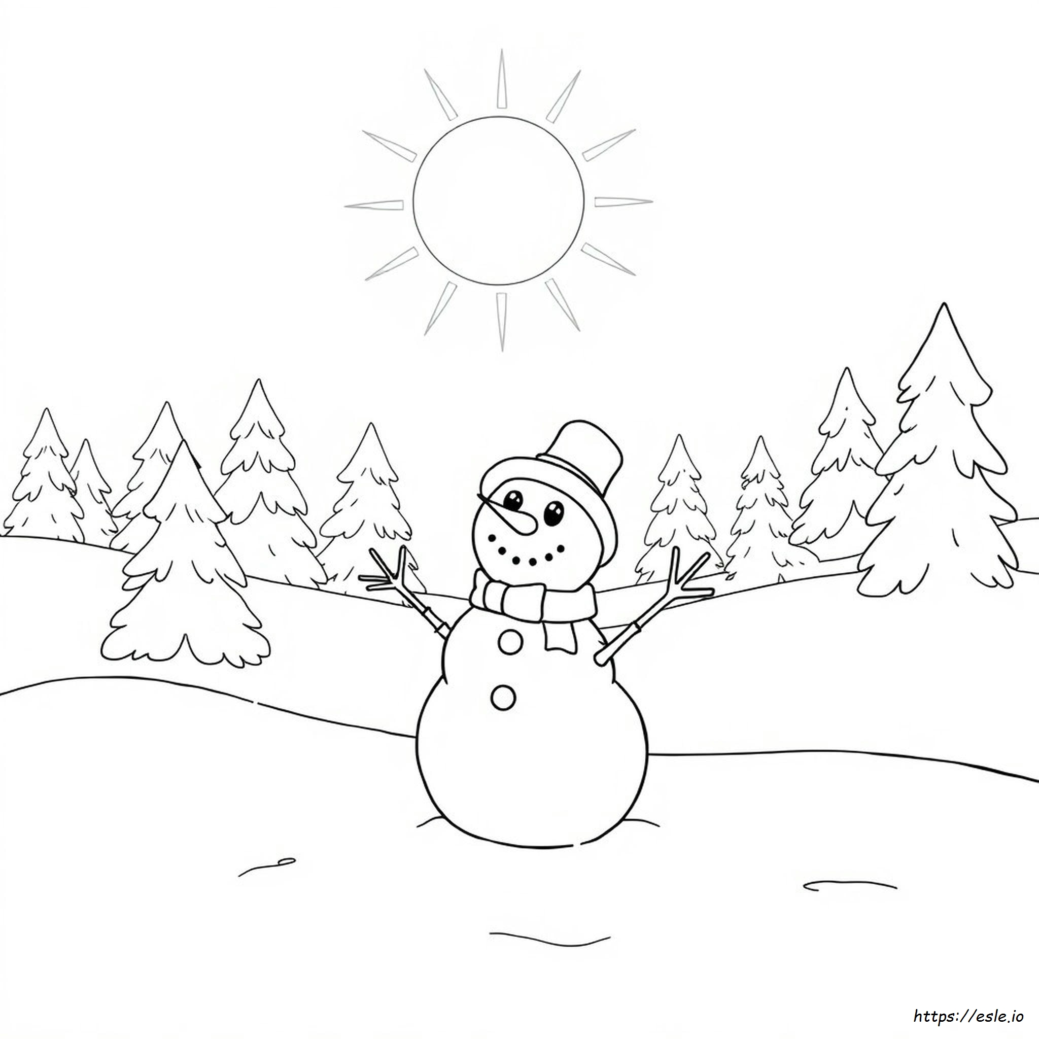 Pupazzo Di Neve Da Colorare