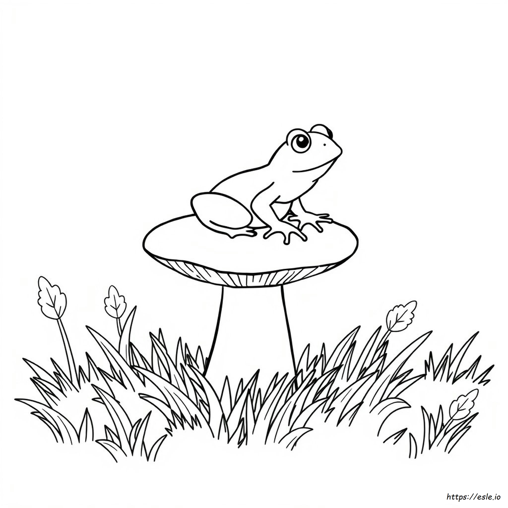 Béka Gombán Színező - Ingyenes PDF