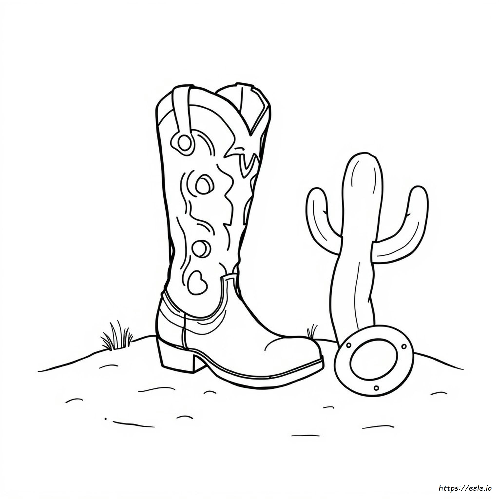 Cowboy Boot Coloring Page