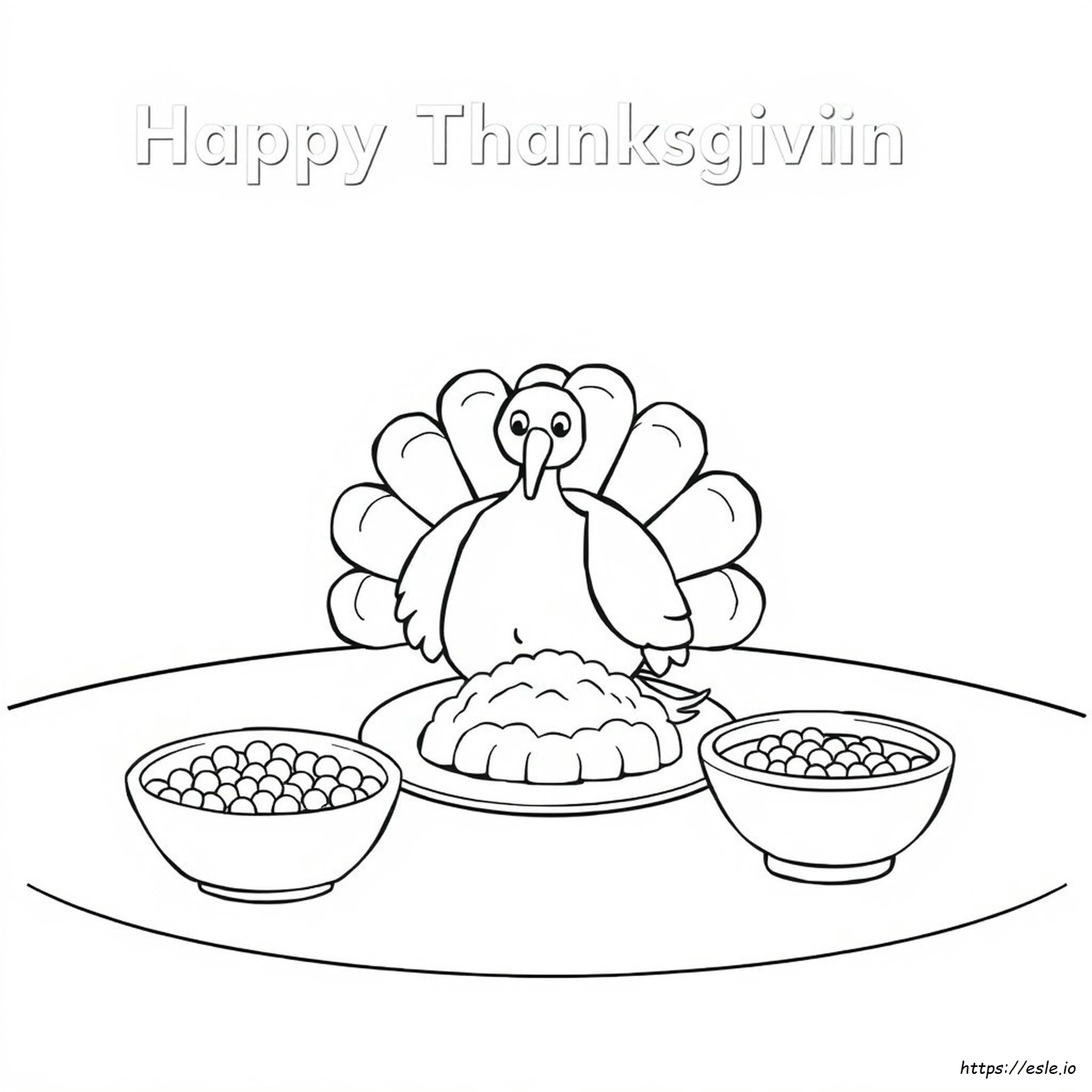 Happy Thanksgiving Turkey Coloring Pages