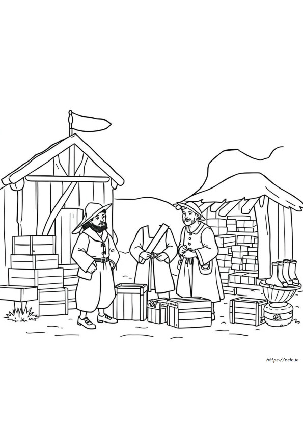 Colonial Times Coloring Pages