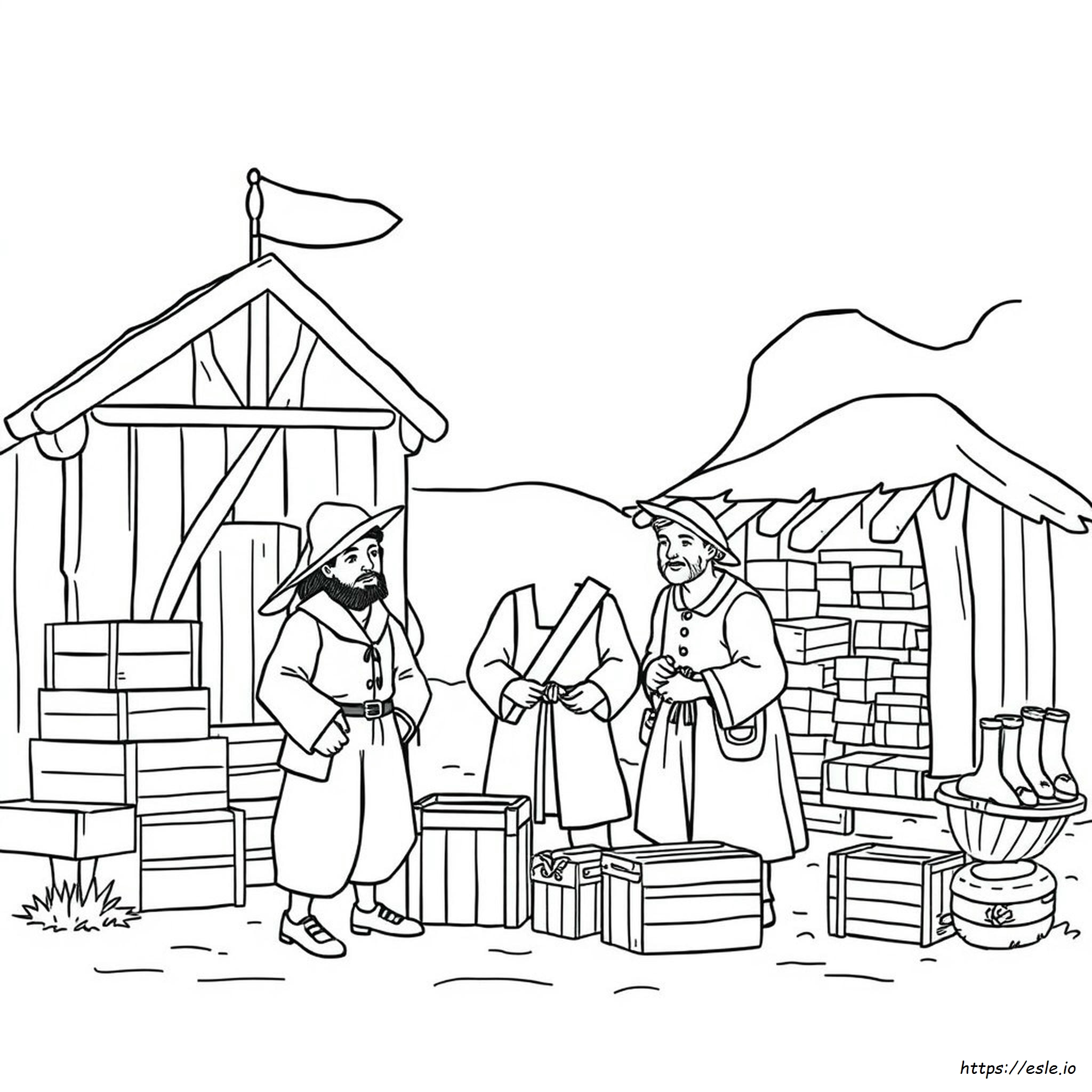 Colonial Times Coloring Pages