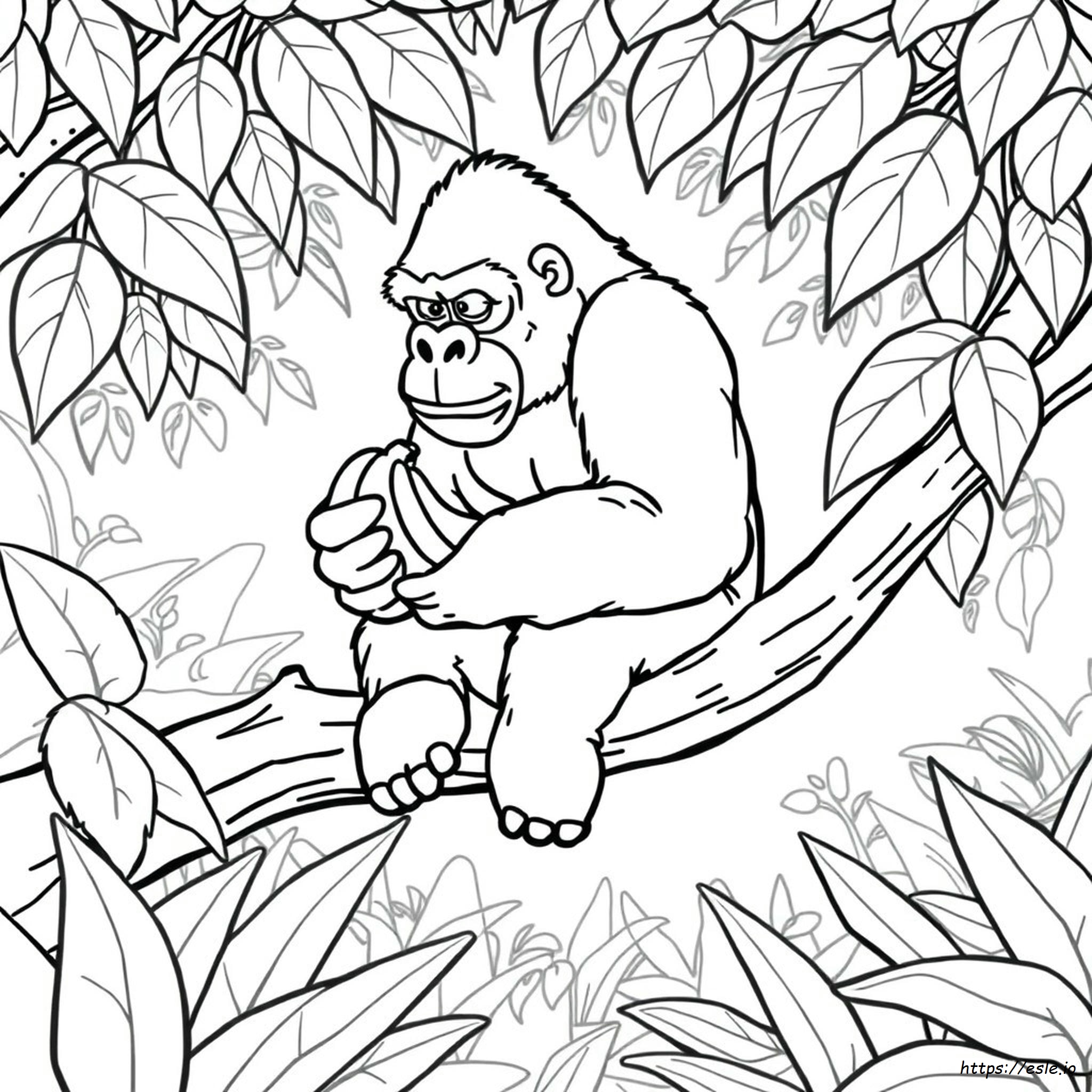 Gorilla Coloring Page For Kids