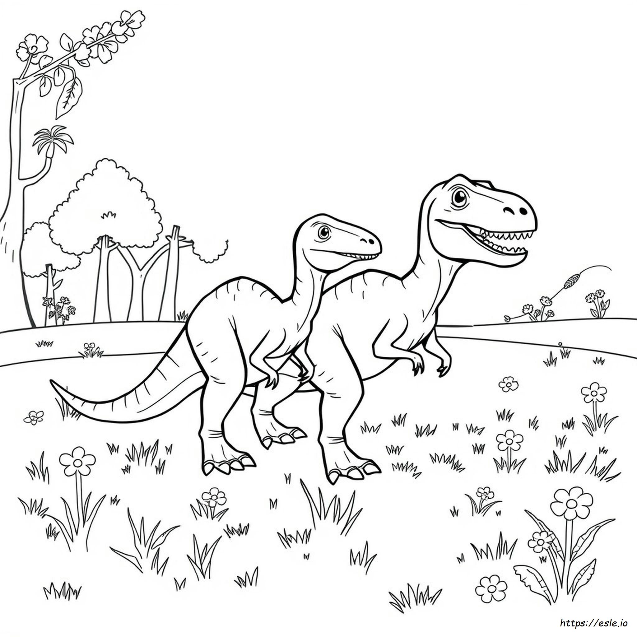 Cute Velociraptor Coloring Page