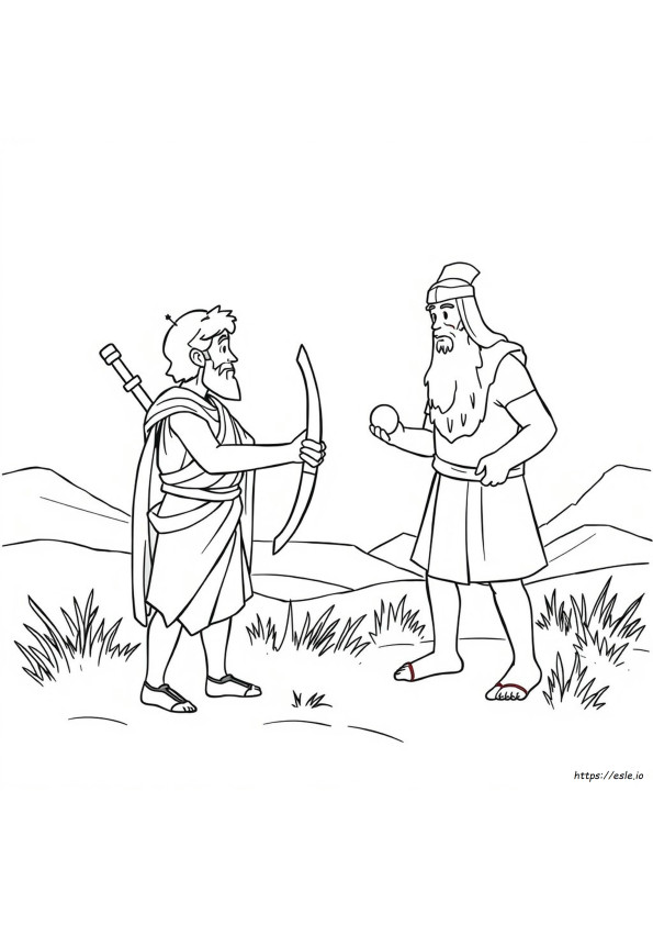 Kolorowanki Biblijne Dawid I Goliat