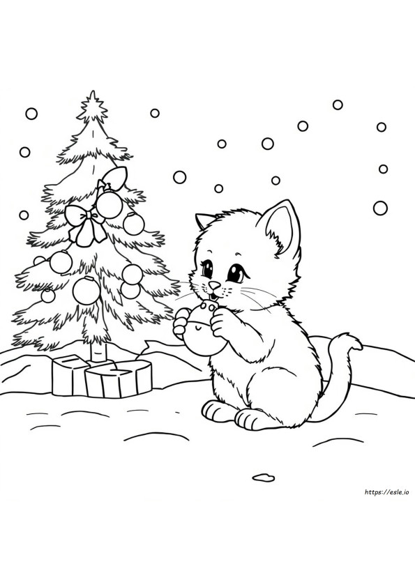 Noel Yavru Kedi Boyama