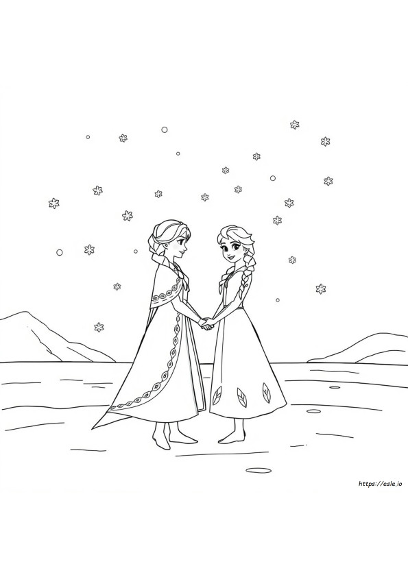 Frozen Anna And Elsa Coloring Pages