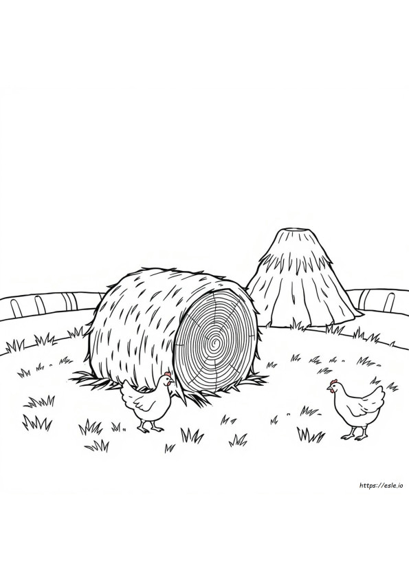 Hay Colouring Page