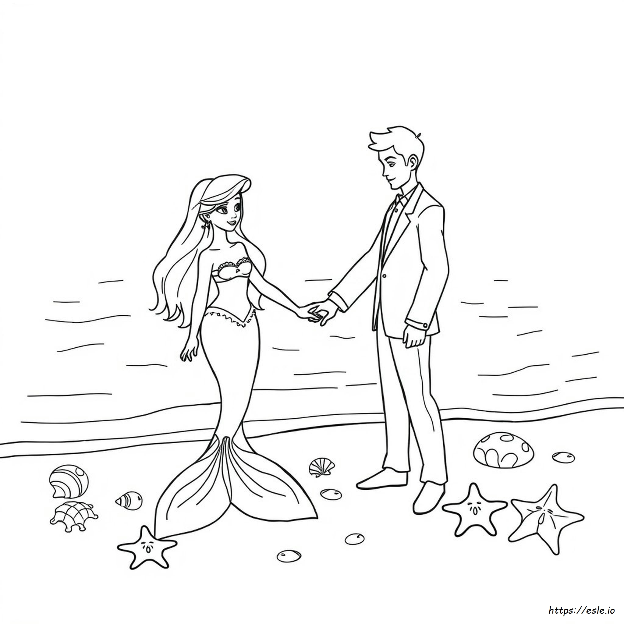 Páginas Para Colorear De La Boda De La Sirenita
