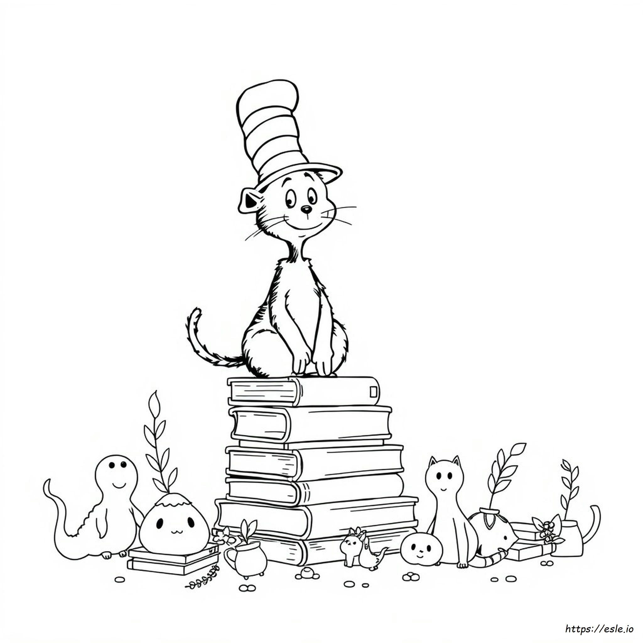 Cat In Hat Coloring Pages