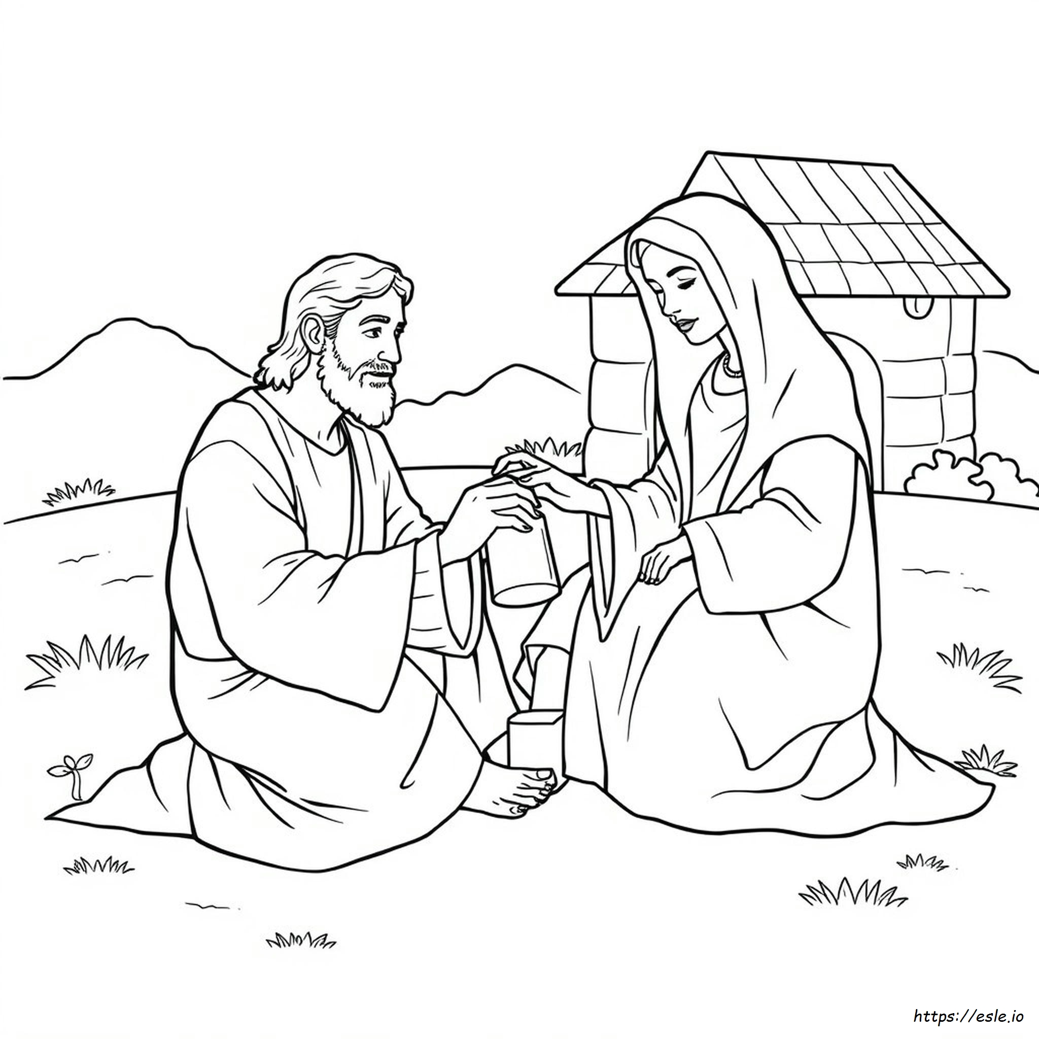 Mary Anoints Jesus Feet Coloring Page