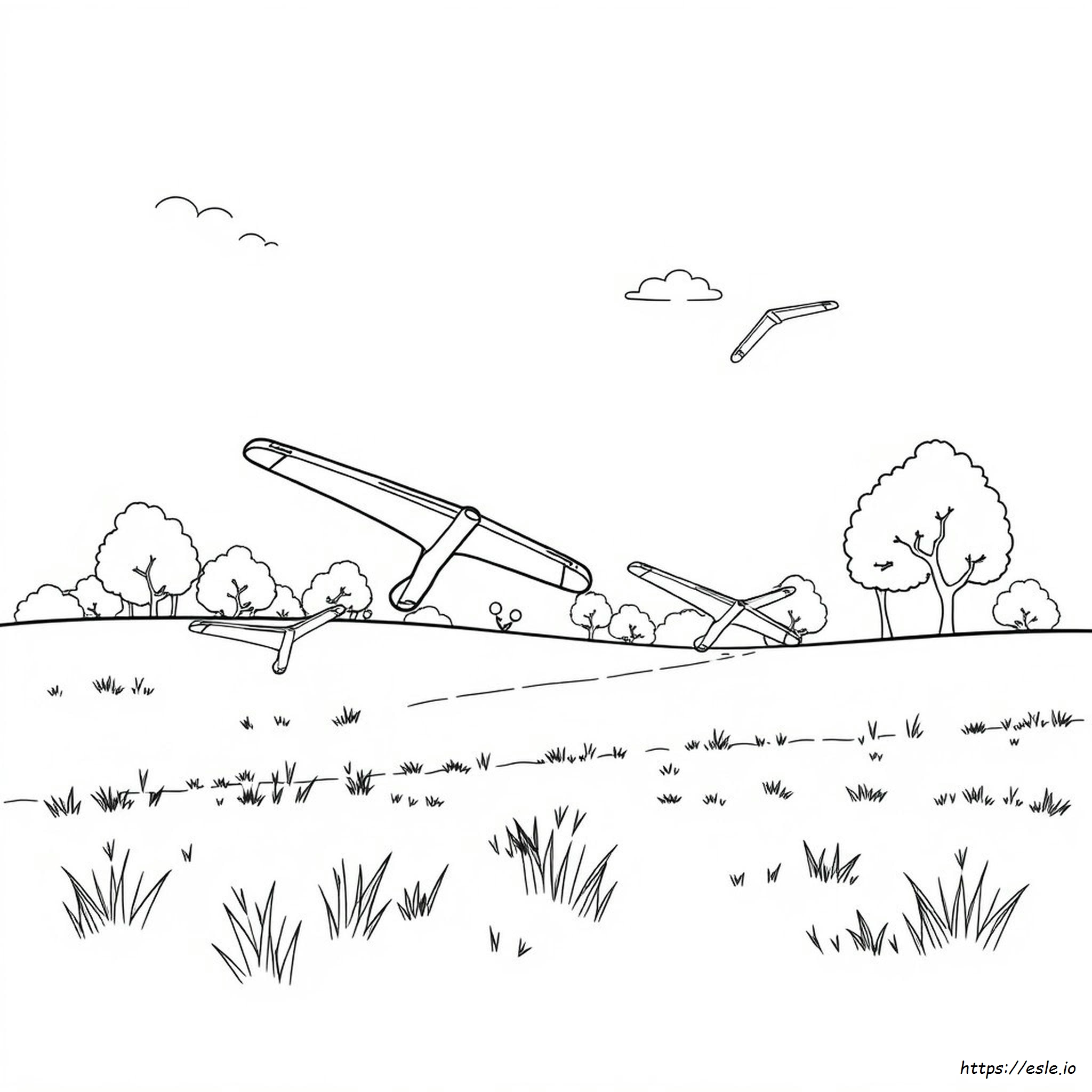 Boomerang Colouring Template