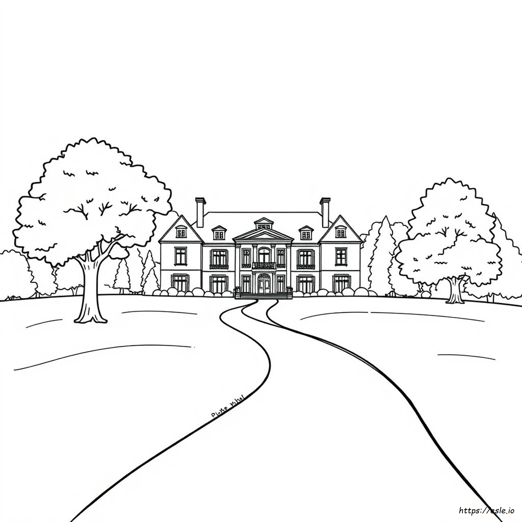 Mansion Colouring In
