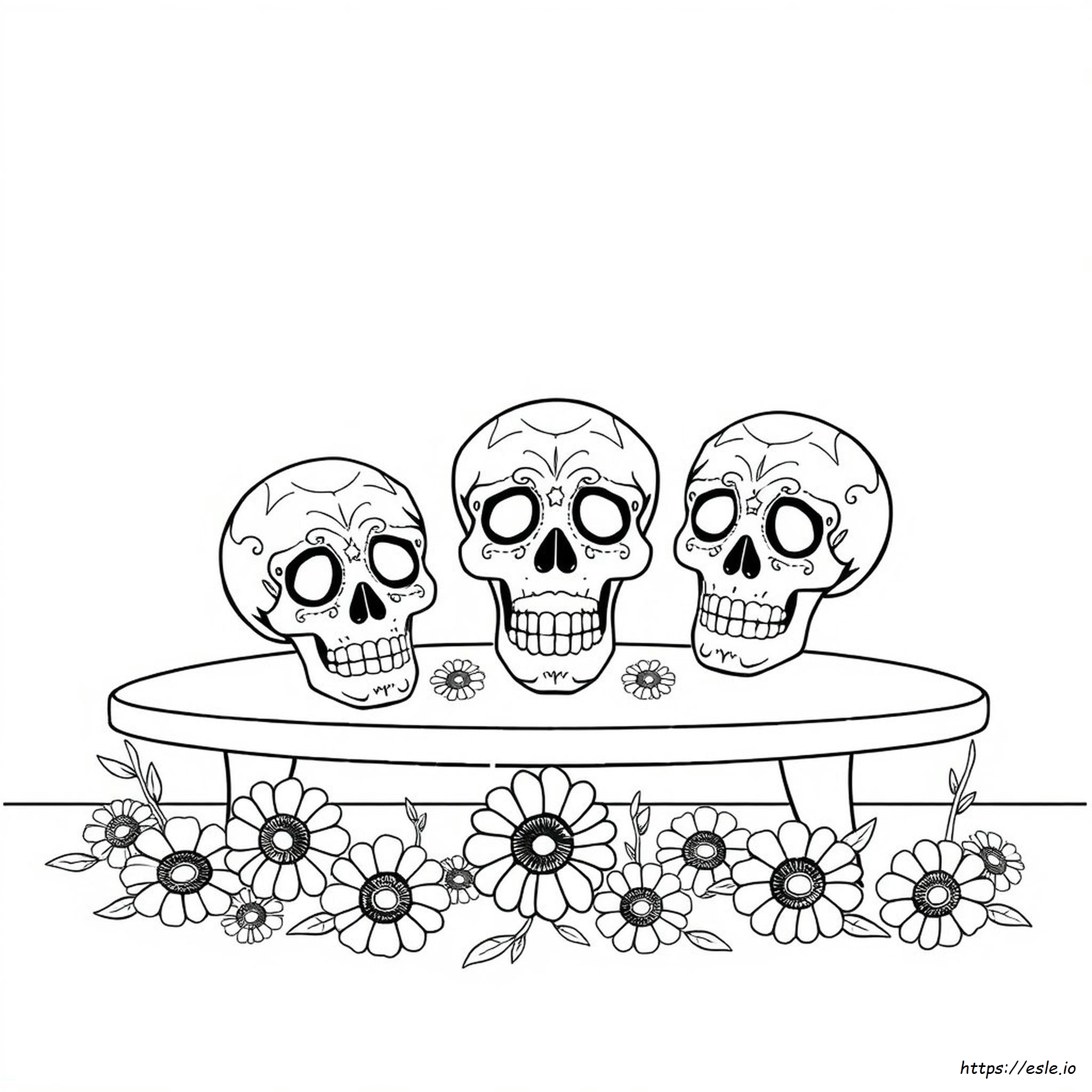 Easy Sugar Skull Coloring Pages