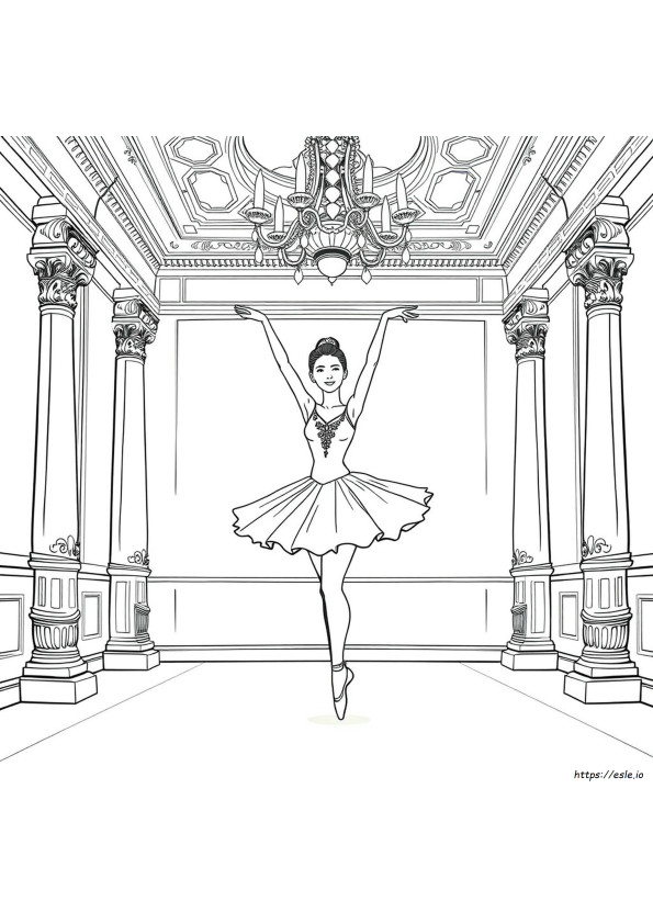Realistic Ballerina Coloring Pages