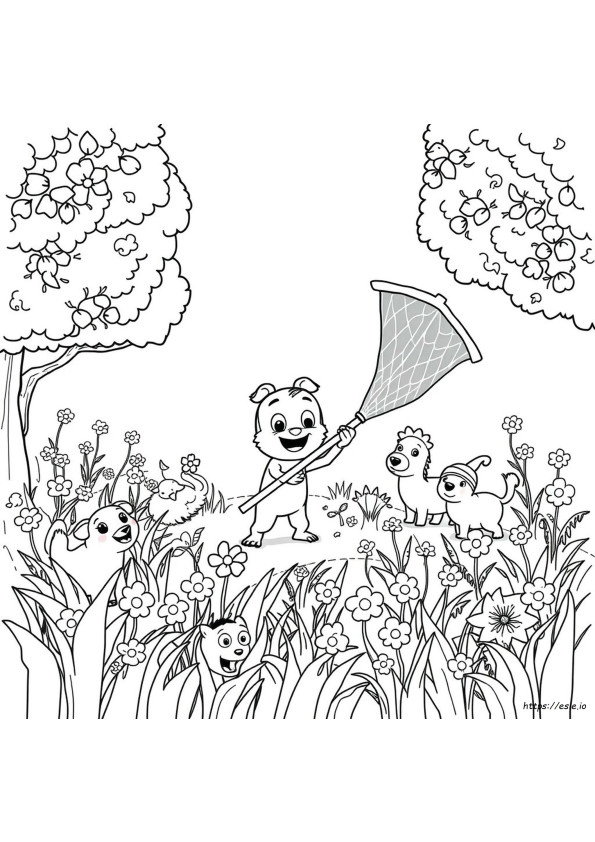 Jardim De Bam Bam Para Colorir