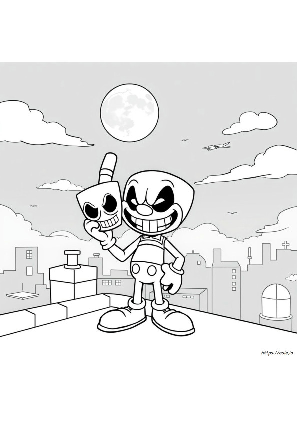Gambar Mewarnai Cuphead Jahat