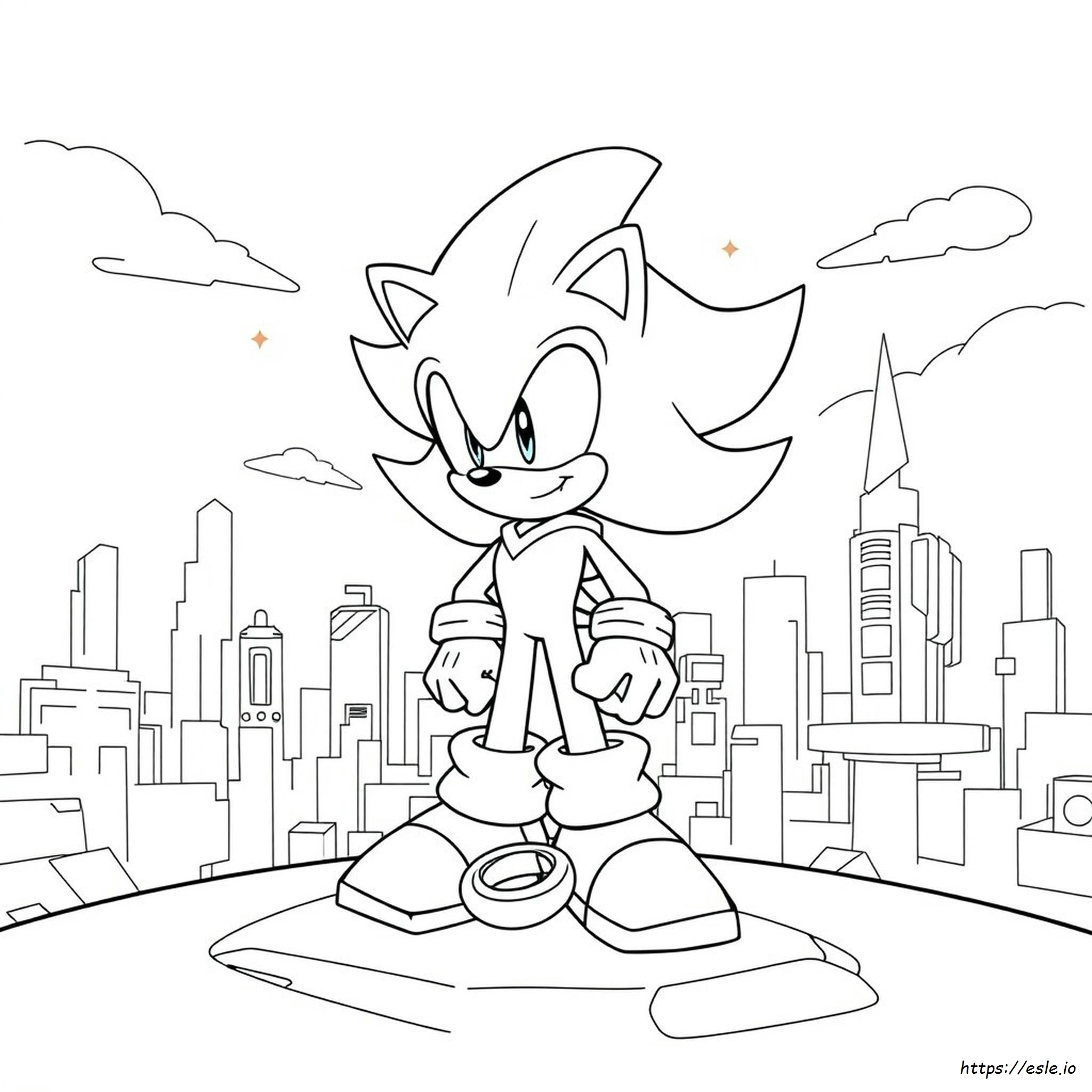 Shadow The Hedgehog Colouring Page