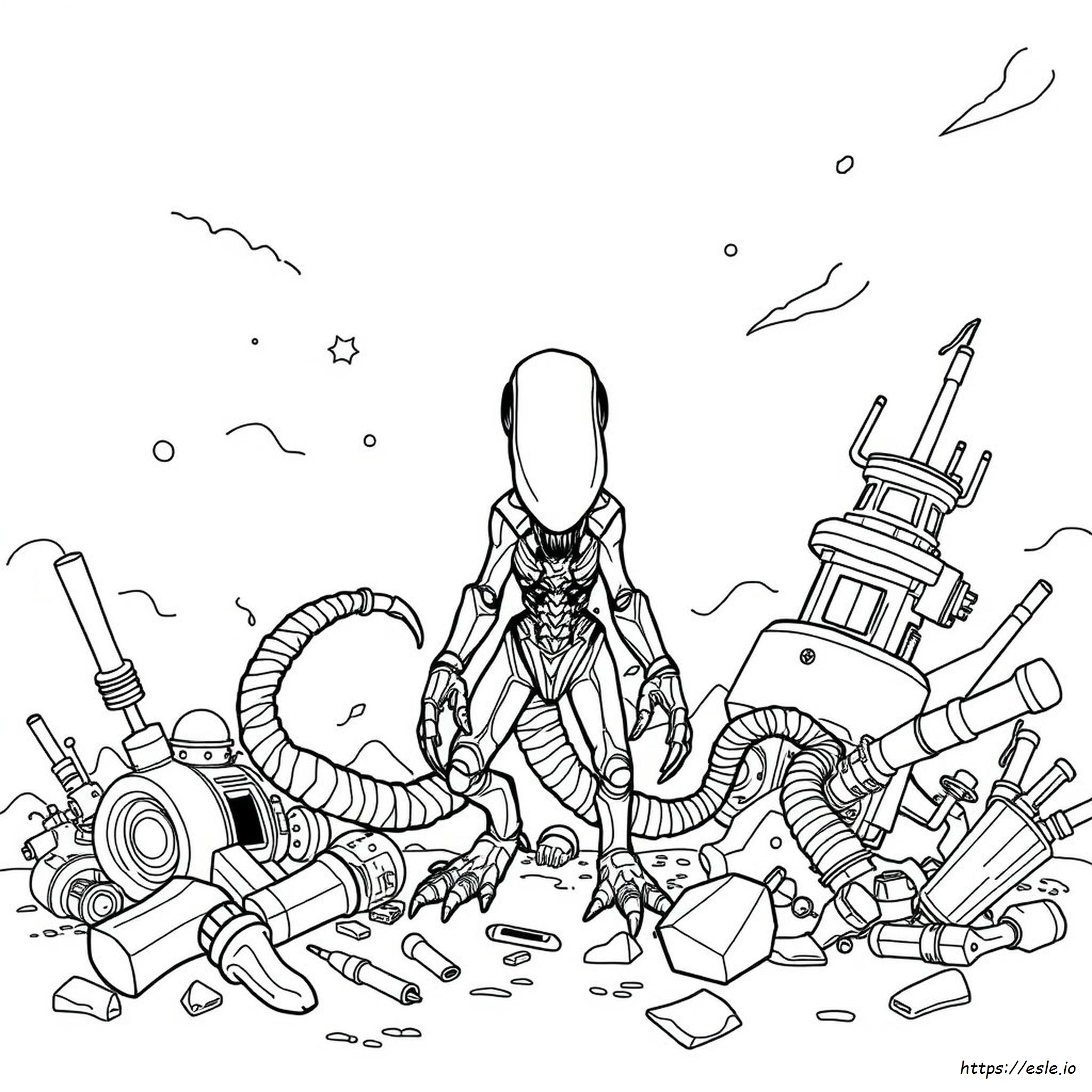 Cool Xenomorph Coloring Pages