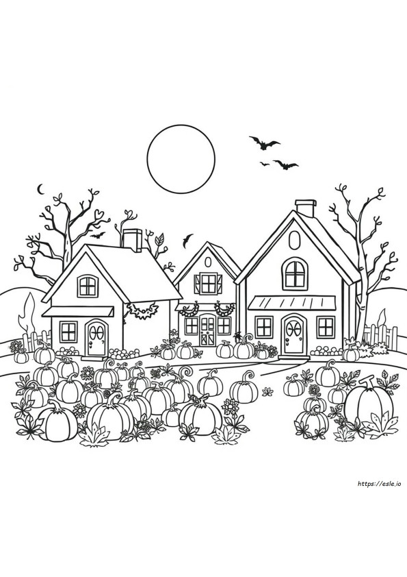 Halloween Farm Coloring Pages