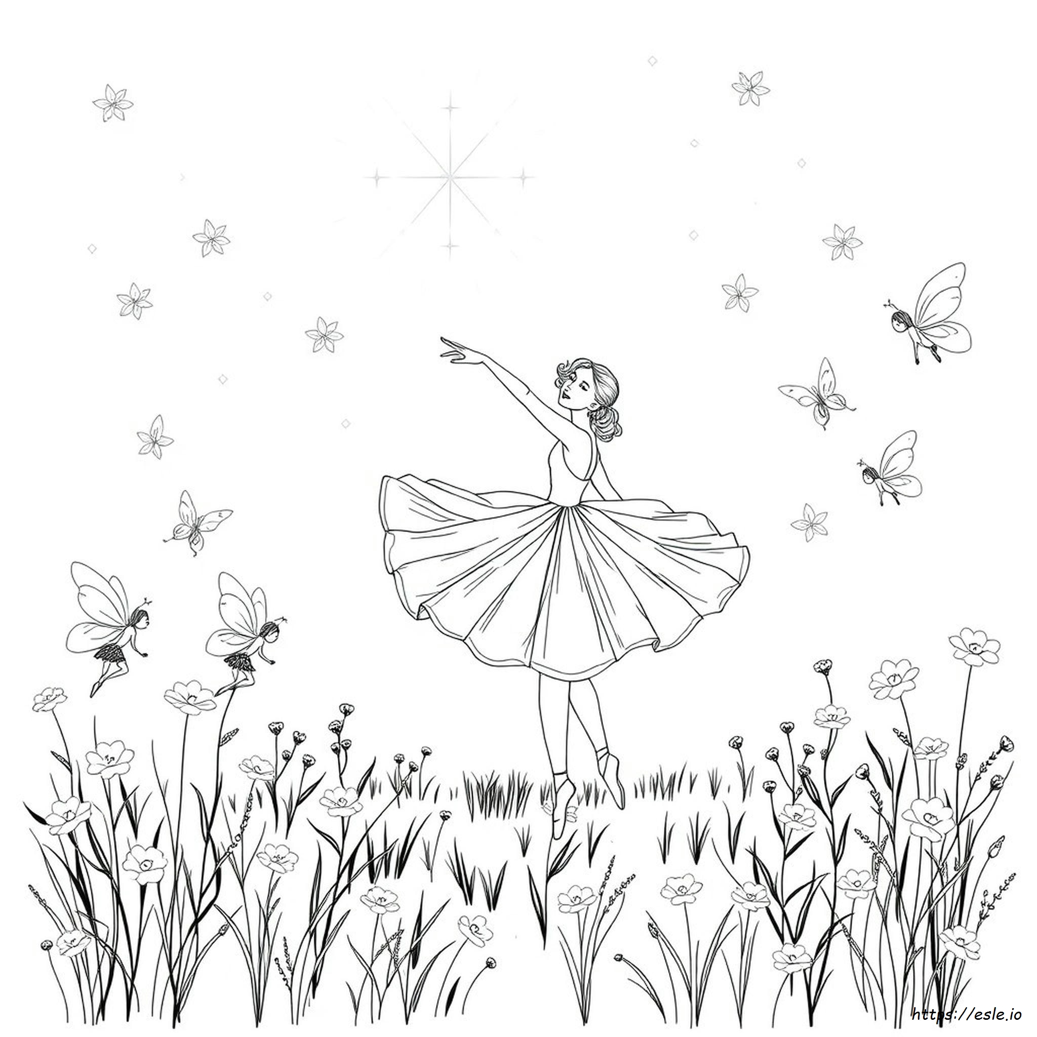 Ballerina Fairy Coloring Pages